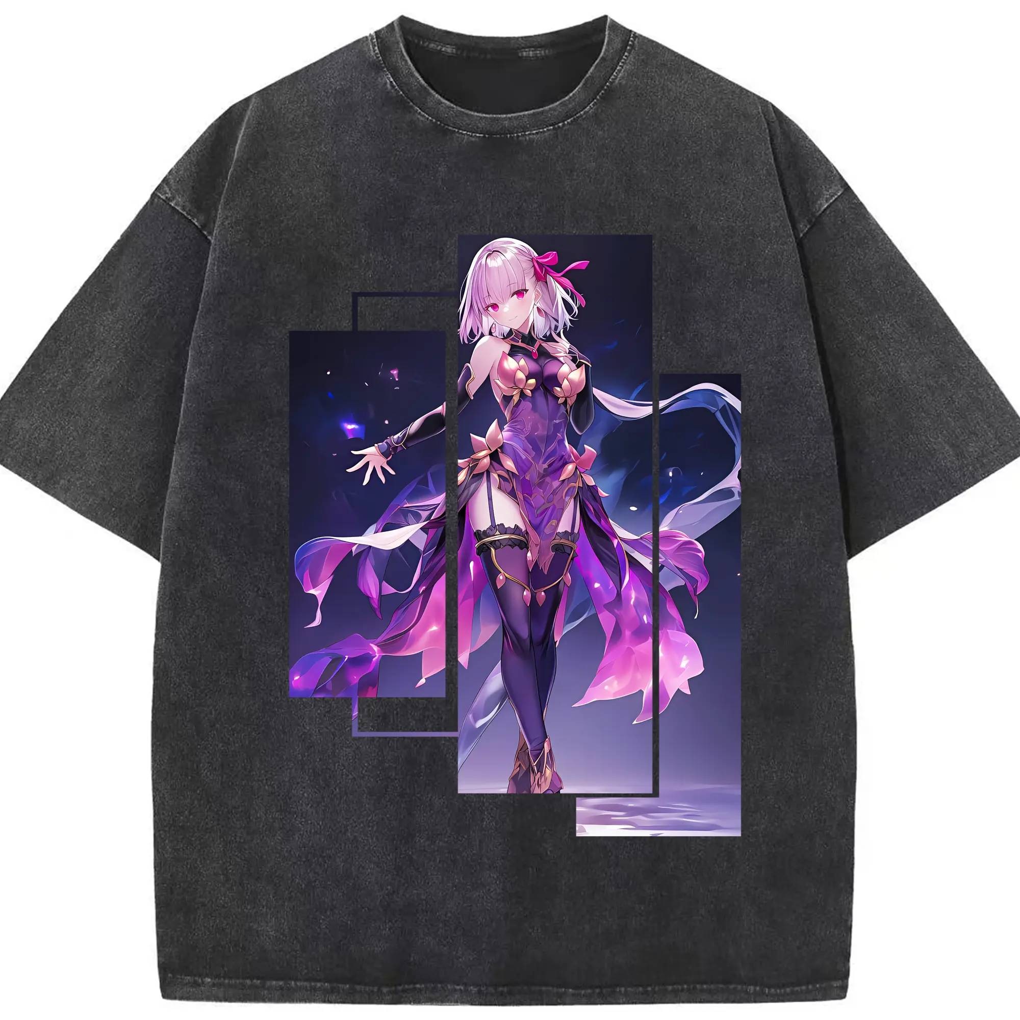 FGO グッズ,カーマ - 綿100％ ヴィンテージ風 半袖Tシャツ ・ フロントプリント ・ 柔らか肌触り ・ 通気性 快適 ・ スポーツ カジュアル 外出用