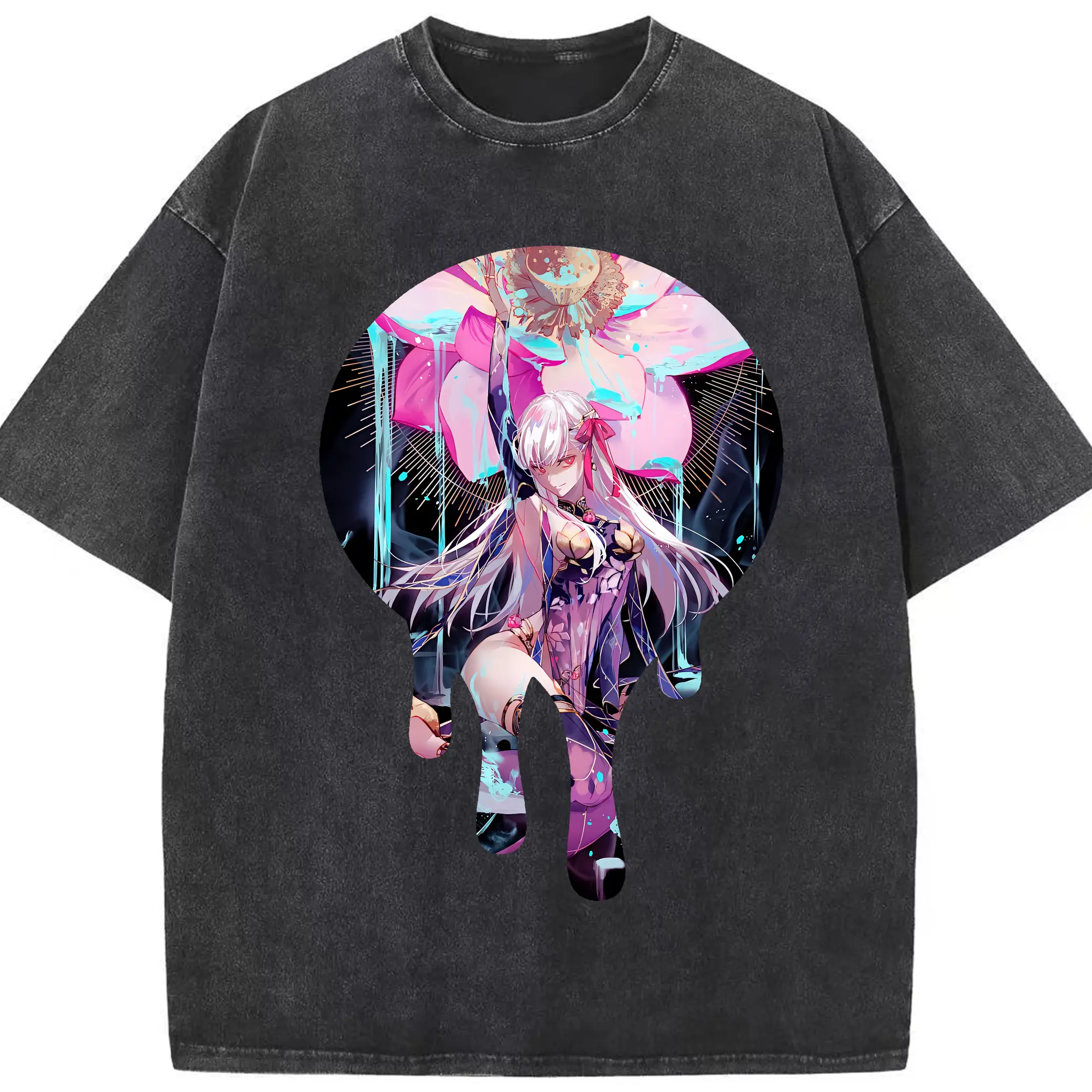 FGO グッズ,カーマ - 綿100％ ヴィンテージ風 半袖Tシャツ ・ フロントプリント ・ 柔らか肌触り ・ 通気性 快適 ・ スポーツ カジュアル 外出用
