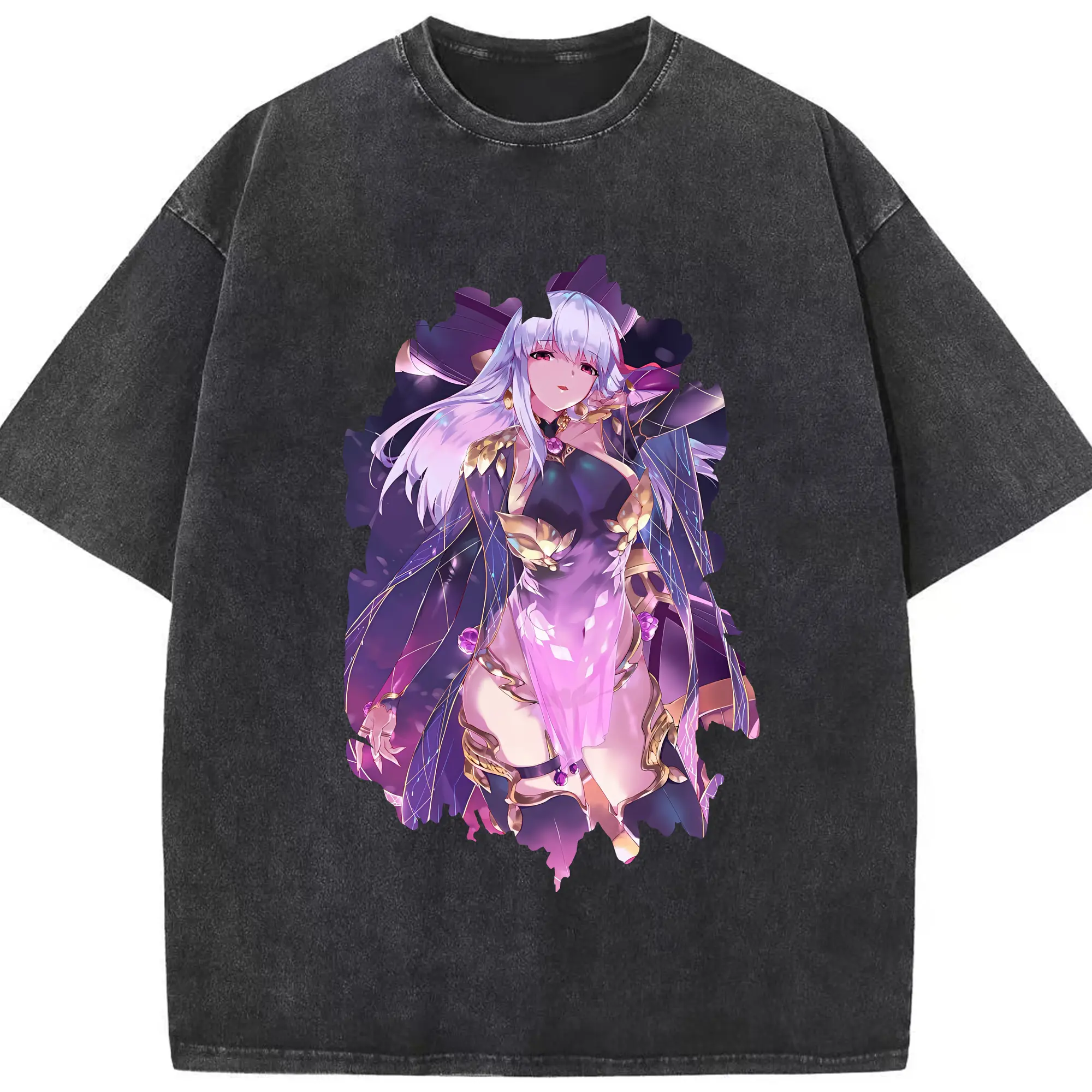 FGO グッズ,カーマ - 綿100％ ヴィンテージ風 半袖Tシャツ ・ フロントプリント ・ 柔らか肌触り ・ 通気性 快適 ・ スポーツ カジュアル 外出用