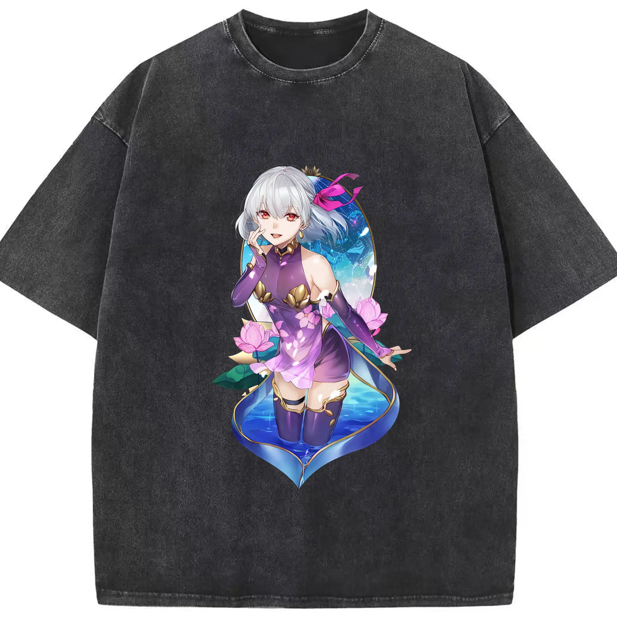 FGO グッズ,カーマ - 綿100％ ヴィンテージ風 半袖Tシャツ ・ フロントプリント ・ 柔らか肌触り ・ 通気性 快適 ・ スポーツ カジュアル 外出用
