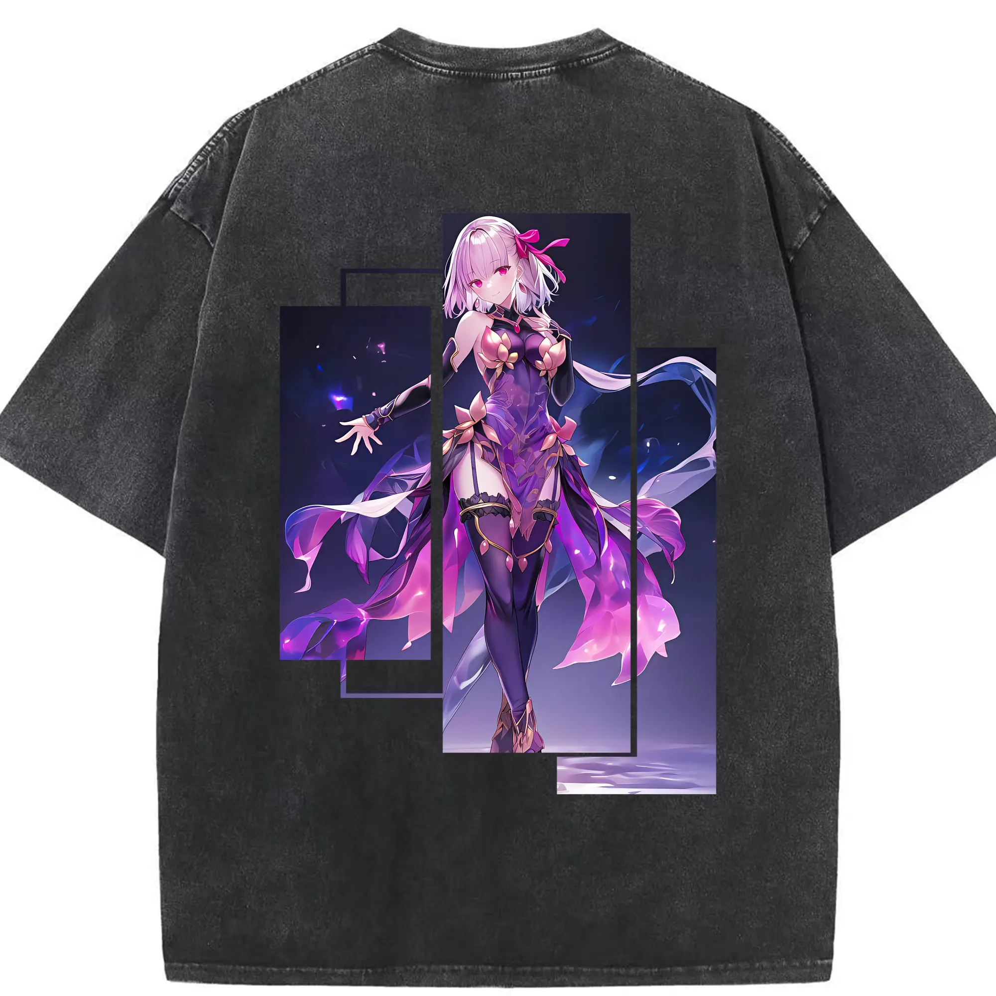 FGO グッズ,カーマ - 綿100％ ヴィンテージ風 半袖Tシャツ ・ 背面プリント ・ 柔らか肌触り ・ 通気性 快適 ・ スポーツ カジュアル 外出用