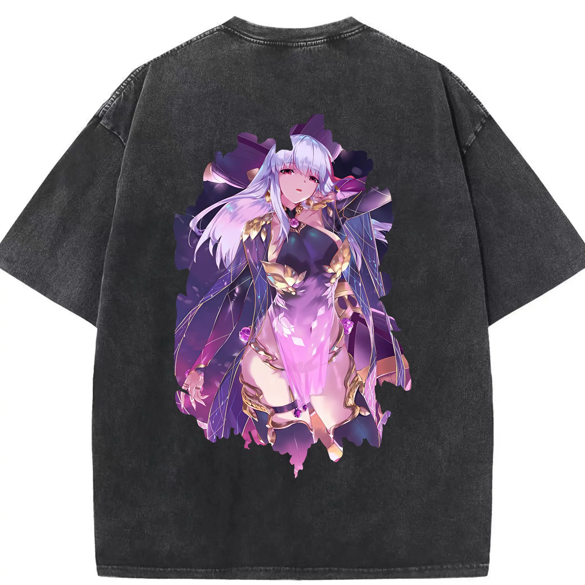 FGO グッズ,カーマ - 綿100％ ヴィンテージ風 半袖Tシャツ ・ 背面プリント ・ 柔らか肌触り ・ 通気性 快適 ・ スポーツ カジュアル 外出用