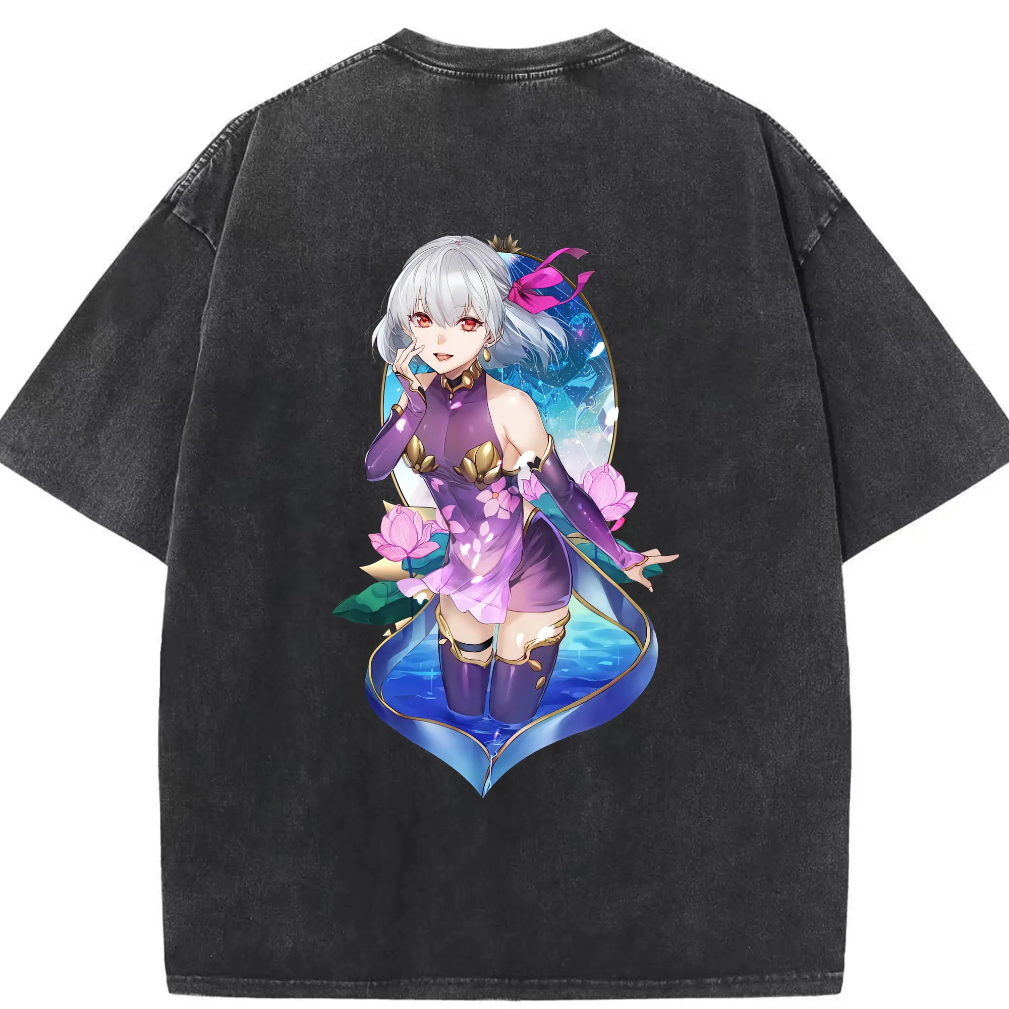 FGO グッズ,カーマ - 綿100％ ヴィンテージ風 半袖Tシャツ ・ 背面プリント ・ 柔らか肌触り ・ 通気性 快適 ・ スポーツ カジュアル 外出用