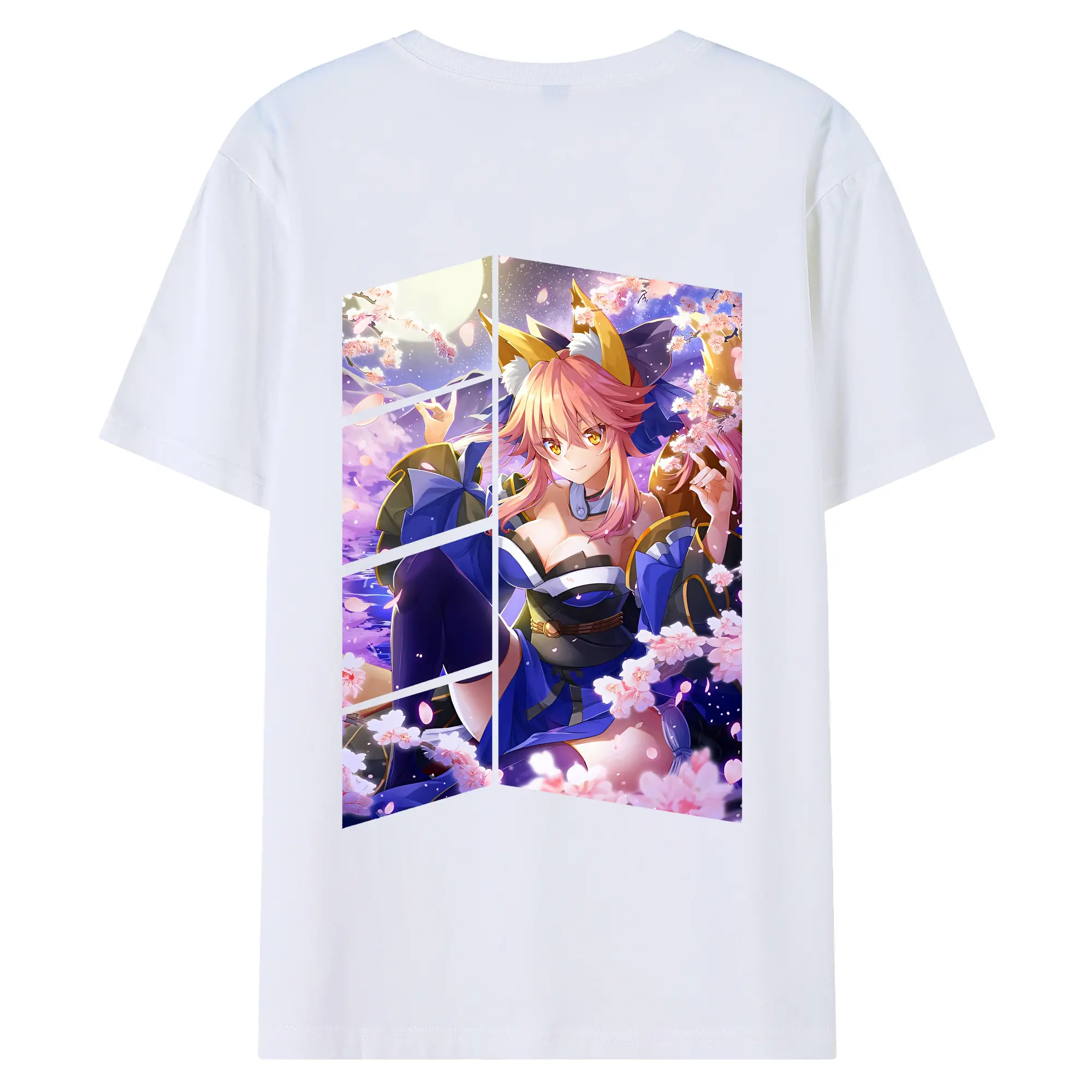 FGO グッズ,玉藻の前 - 綿100％ 半袖Tシャツ ・ バックプリント ・ 快適 通気性 ・ 日常使い 散歩 スポーツ用