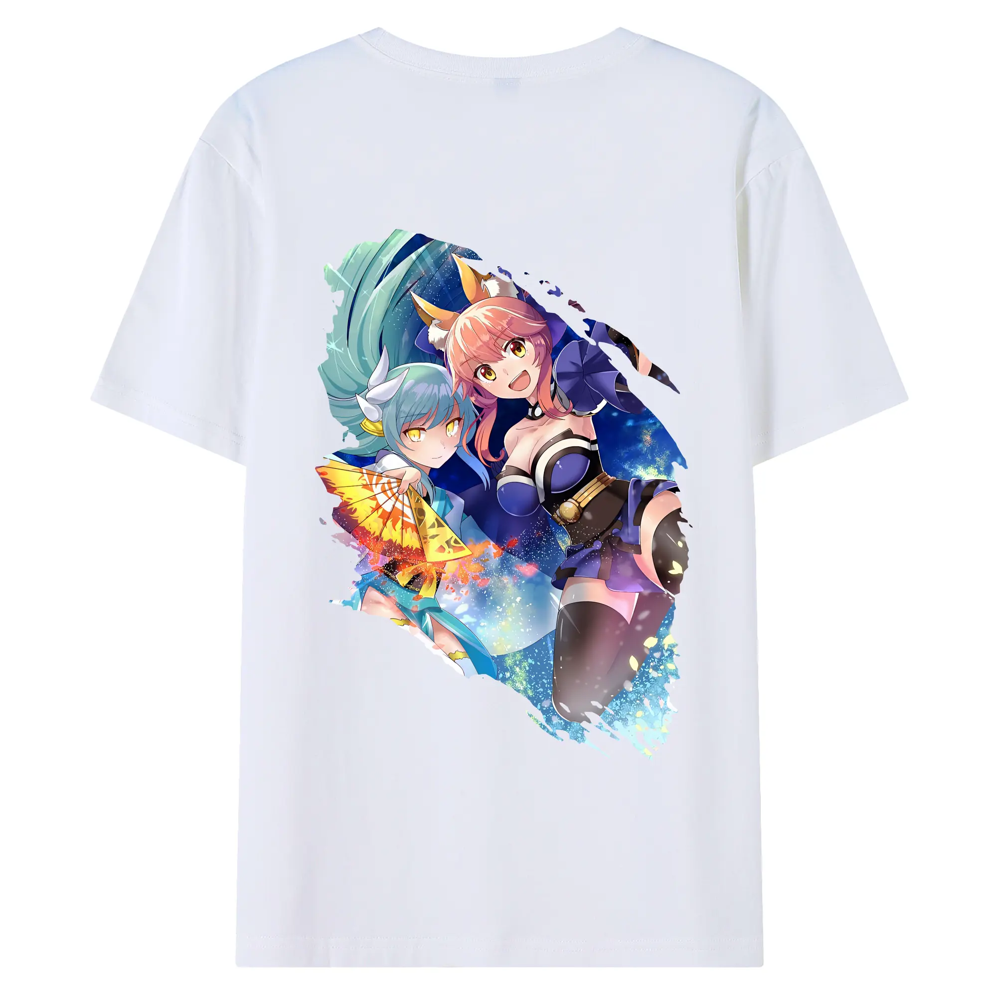 FGO グッズ,玉藻の前 - 綿100％ 半袖Tシャツ ・ バックプリント ・ 快適 通気性 ・ 日常使い 散歩 スポーツ用