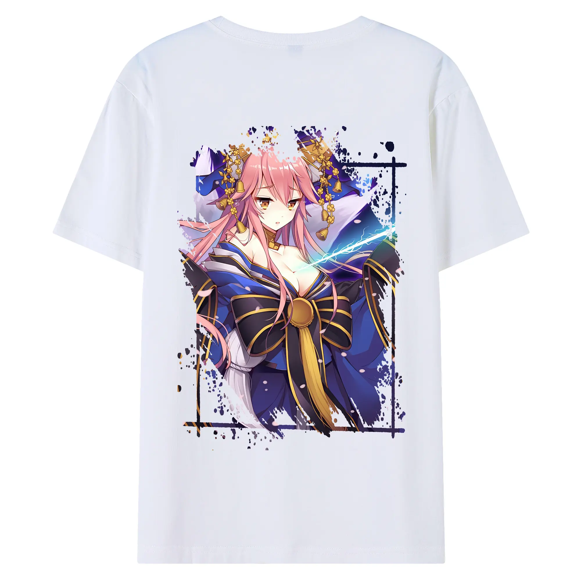 FGO グッズ,玉藻の前 - 綿100％ 半袖Tシャツ ・ バックプリント ・ 快適 通気性 ・ 日常使い 散歩 スポーツ用