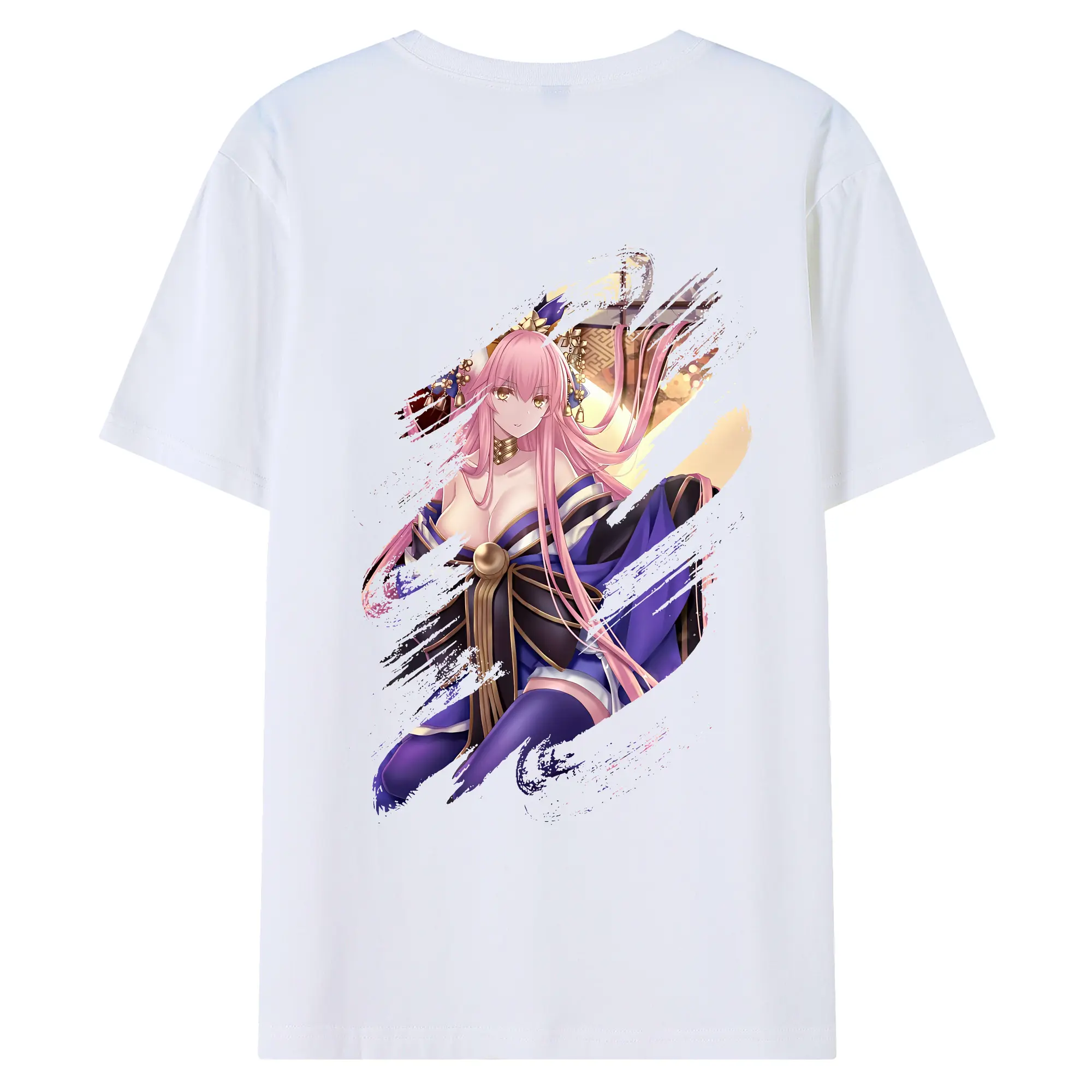 FGO グッズ,玉藻の前 - 綿100％ 半袖Tシャツ ・ バックプリント ・ 快適 通気性 ・ 日常使い 散歩 スポーツ用