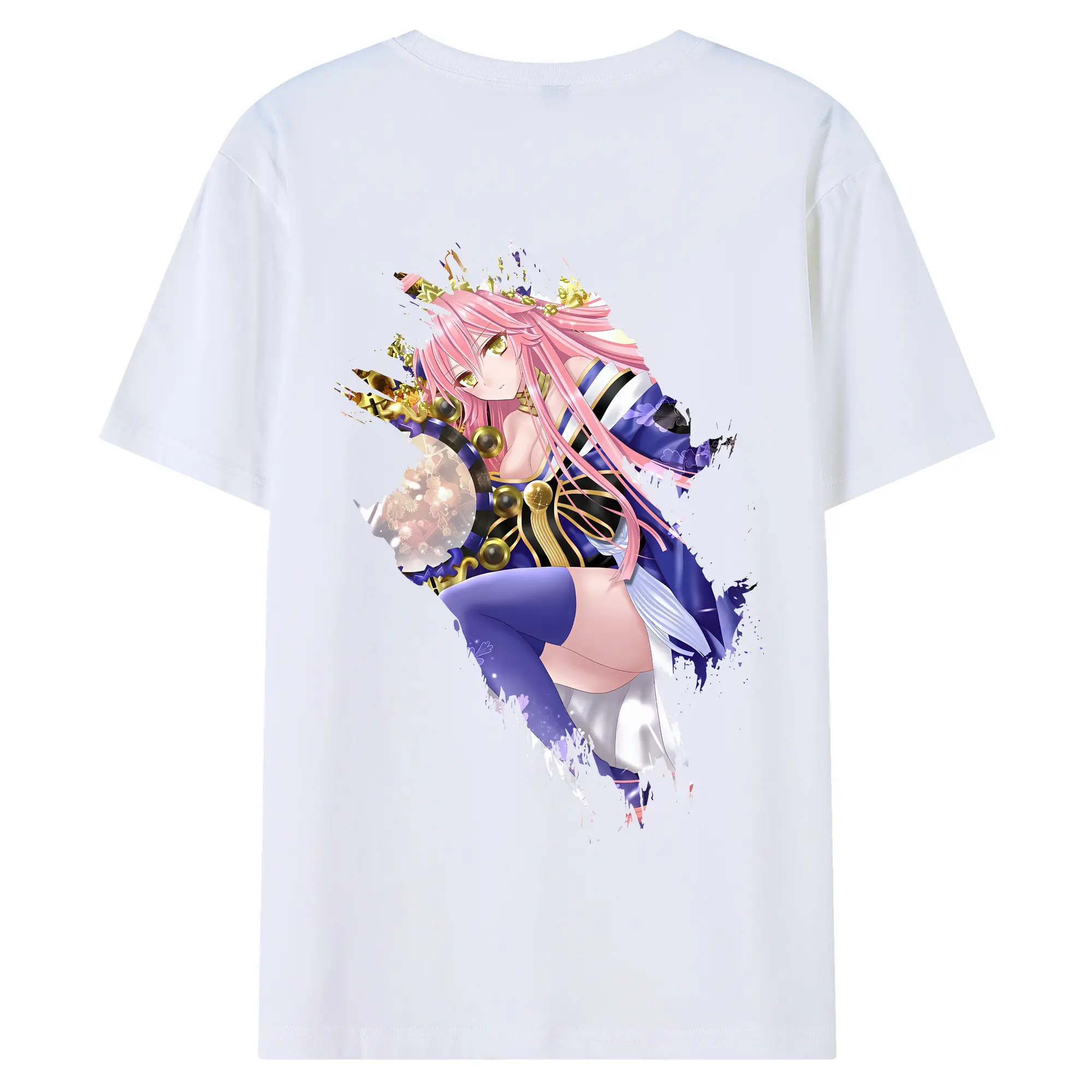 FGO グッズ,玉藻の前 - 綿100％ 半袖Tシャツ ・ バックプリント ・ 快適 通気性 ・ 日常使い 散歩 スポーツ用