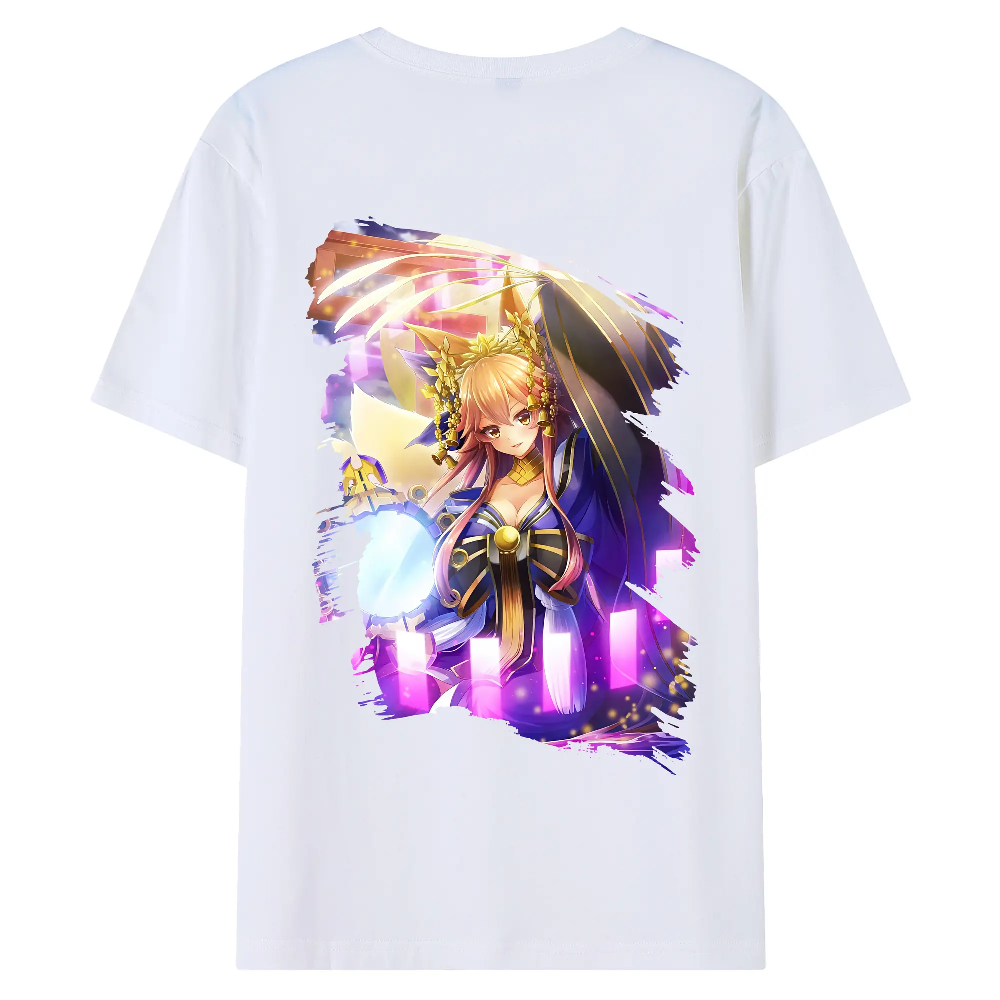FGO グッズ,玉藻の前 - 綿100％ 半袖Tシャツ ・ バックプリント ・ 快適 通気性 ・ 日常使い 散歩 スポーツ用