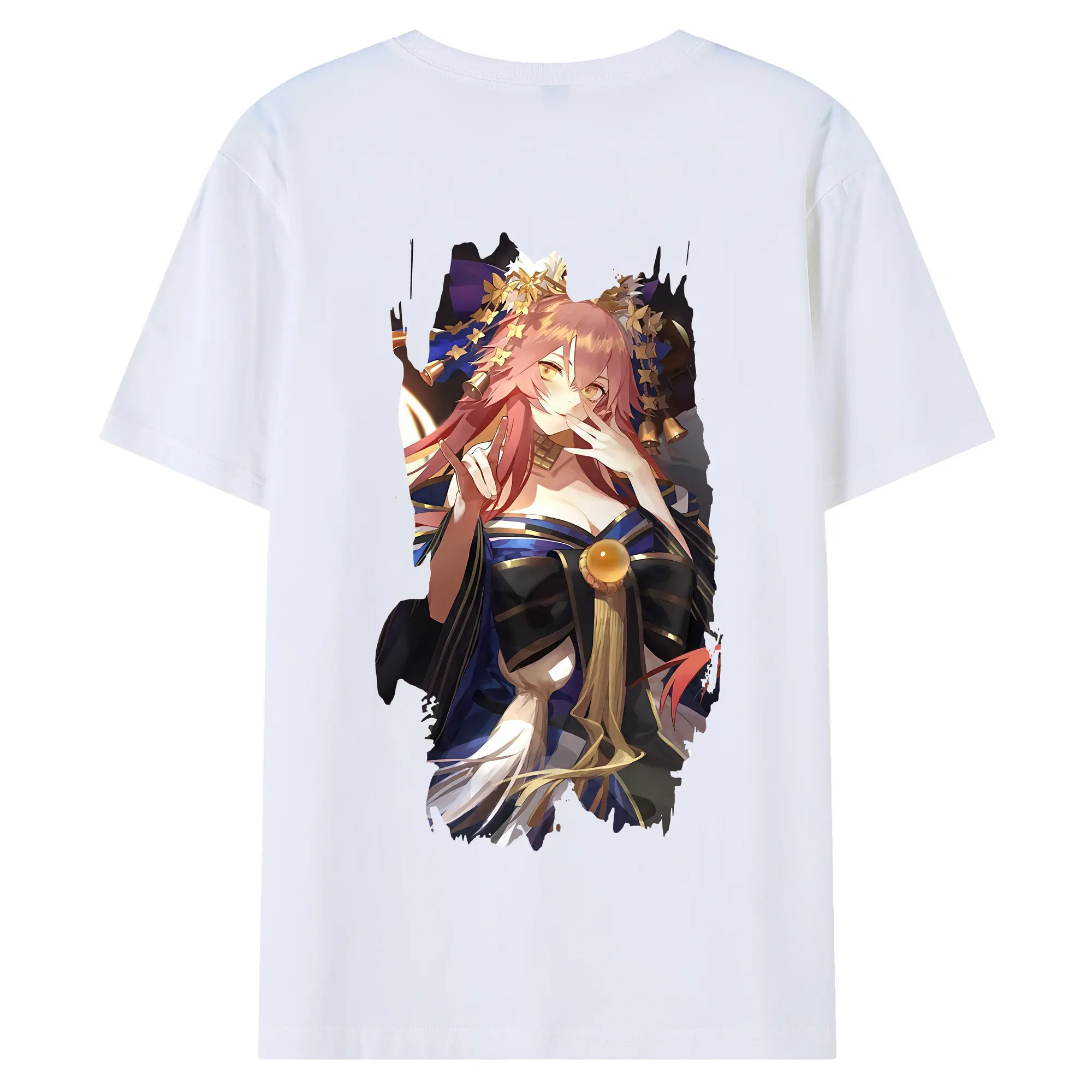 FGO グッズ,玉藻の前 - 綿100％ 半袖Tシャツ ・ バックプリント ・ 快適 通気性 ・ 日常使い 散歩 スポーツ用