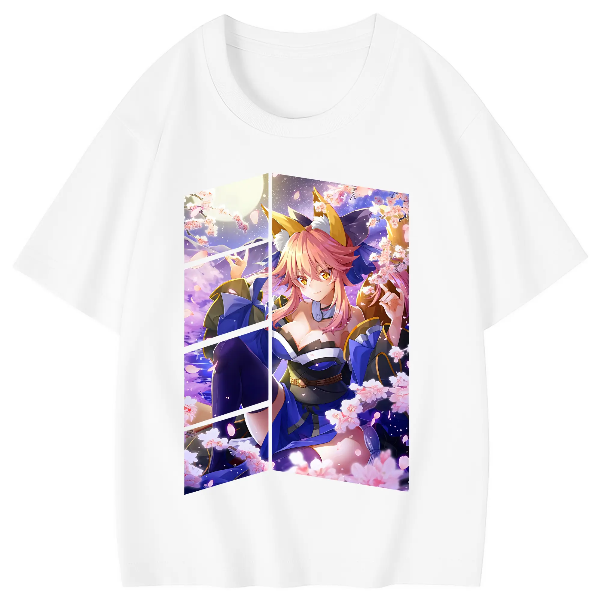 FGO グッズ,玉藻の前 - 綿100％ キッズTシャツ ・ フロントプリント ・ 快適 通気性 ・ スポーツ カジュアル 散歩用