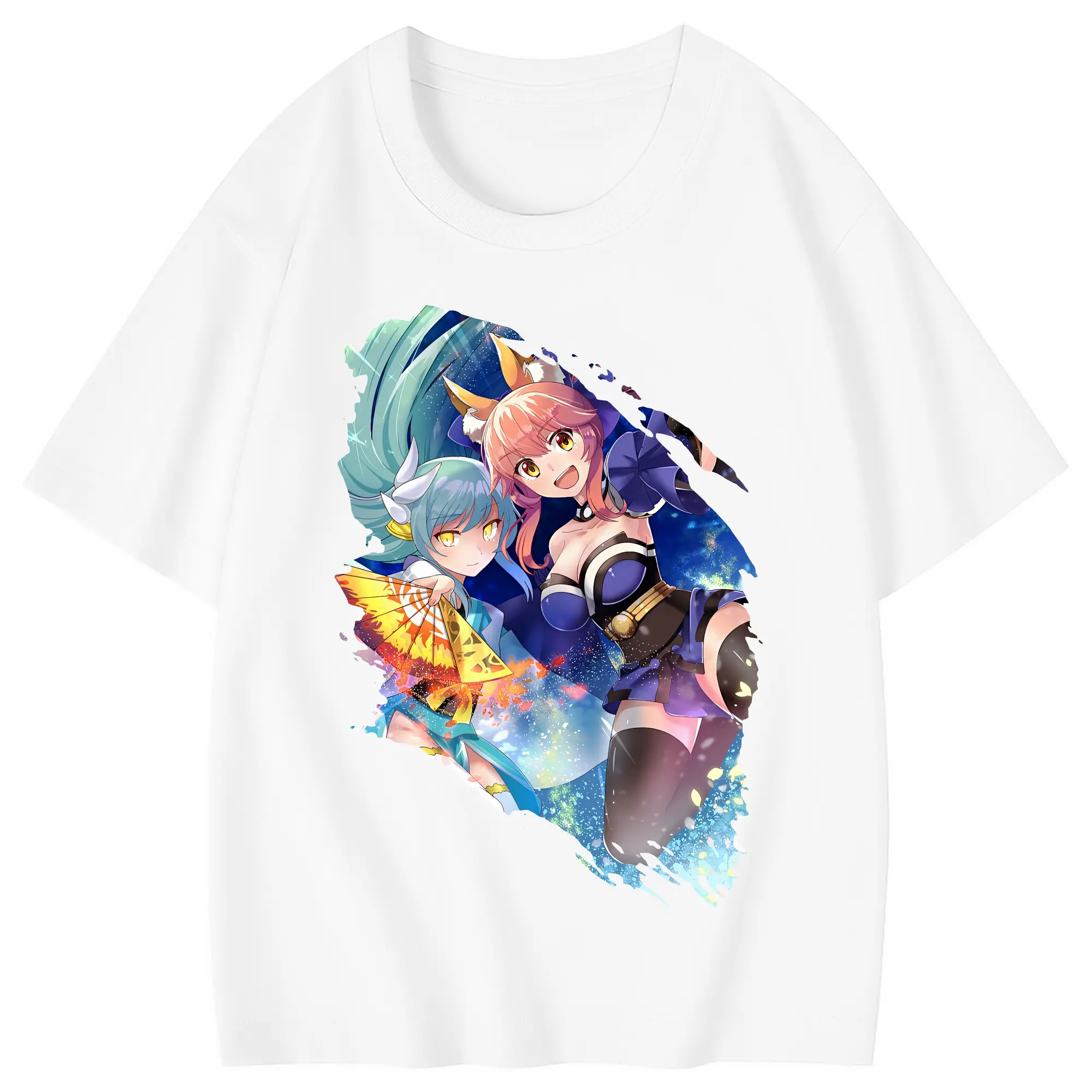 FGO グッズ,玉藻の前 - 綿100％ キッズTシャツ ・ フロントプリント ・ 快適 通気性 ・ スポーツ カジュアル 散歩用