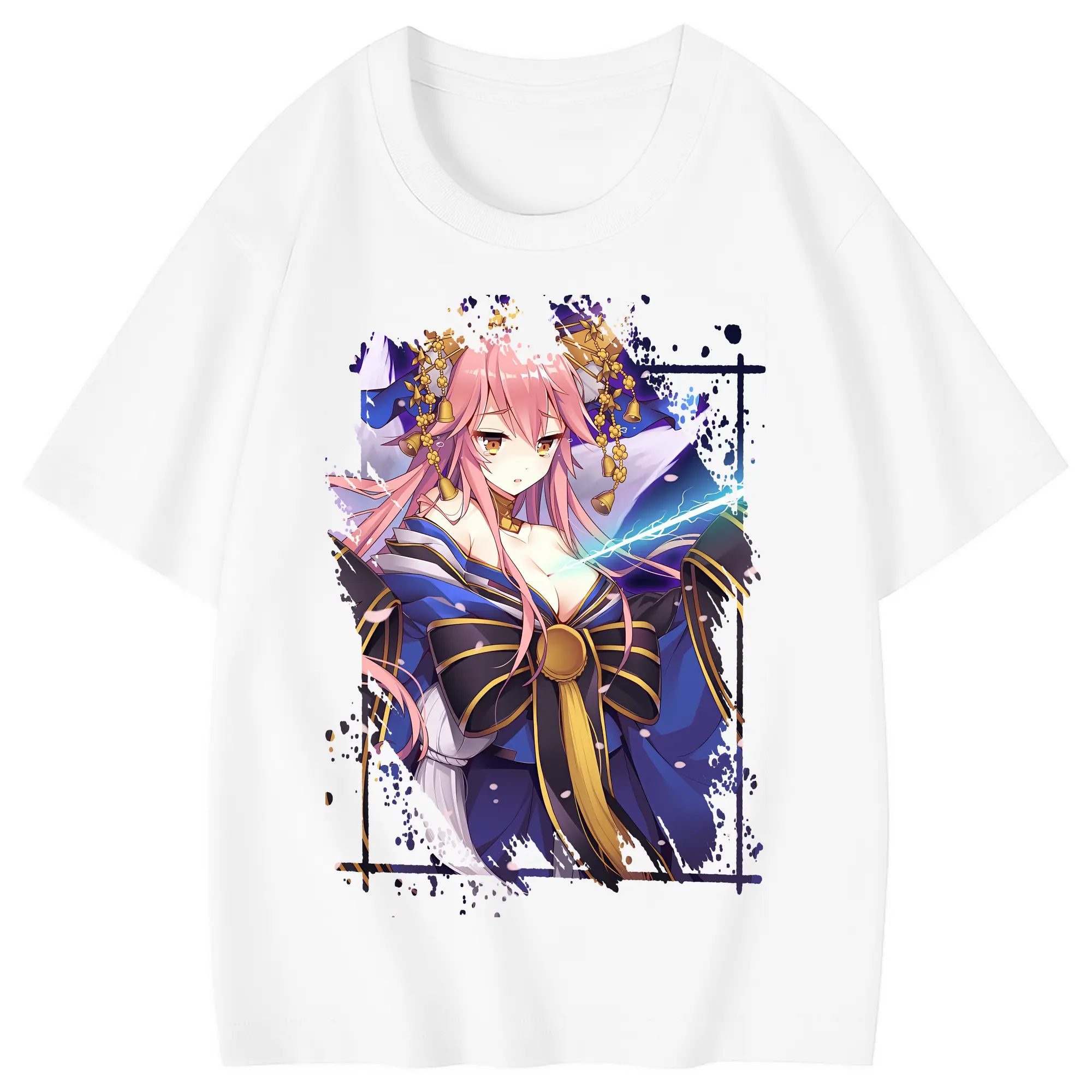 FGO グッズ,玉藻の前 - 綿100％ キッズTシャツ ・ フロントプリント ・ 快適 通気性 ・ スポーツ カジュアル 散歩用