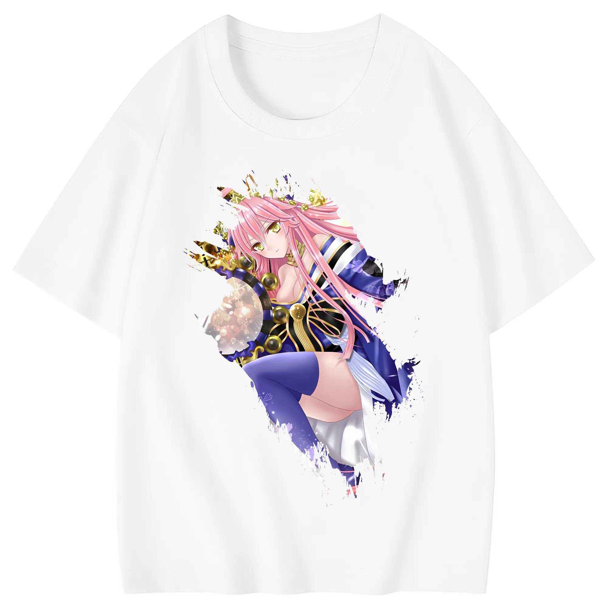 FGO グッズ,玉藻の前 - 綿100％ キッズTシャツ ・ フロントプリント ・ 快適 通気性 ・ スポーツ カジュアル 散歩用