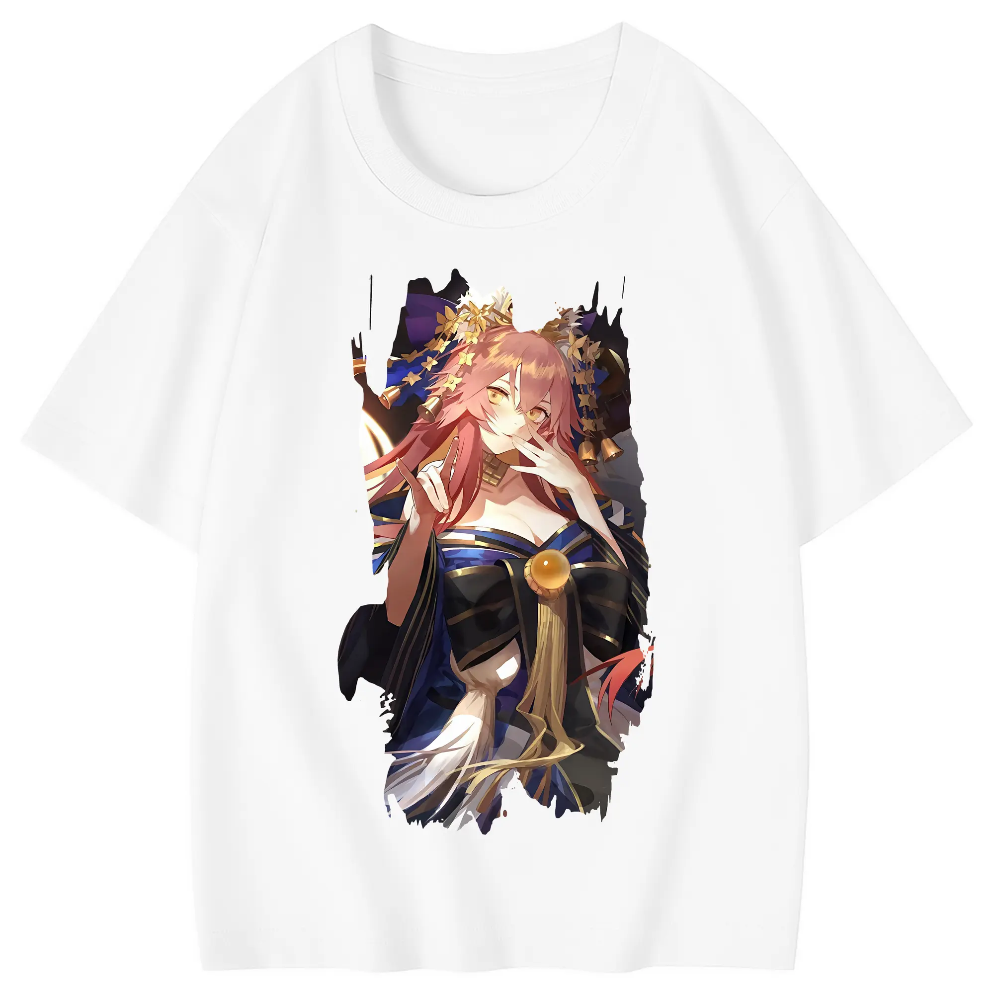 FGO グッズ,玉藻の前 - 綿100％ キッズTシャツ ・ フロントプリント ・ 快適 通気性 ・ スポーツ カジュアル 散歩用