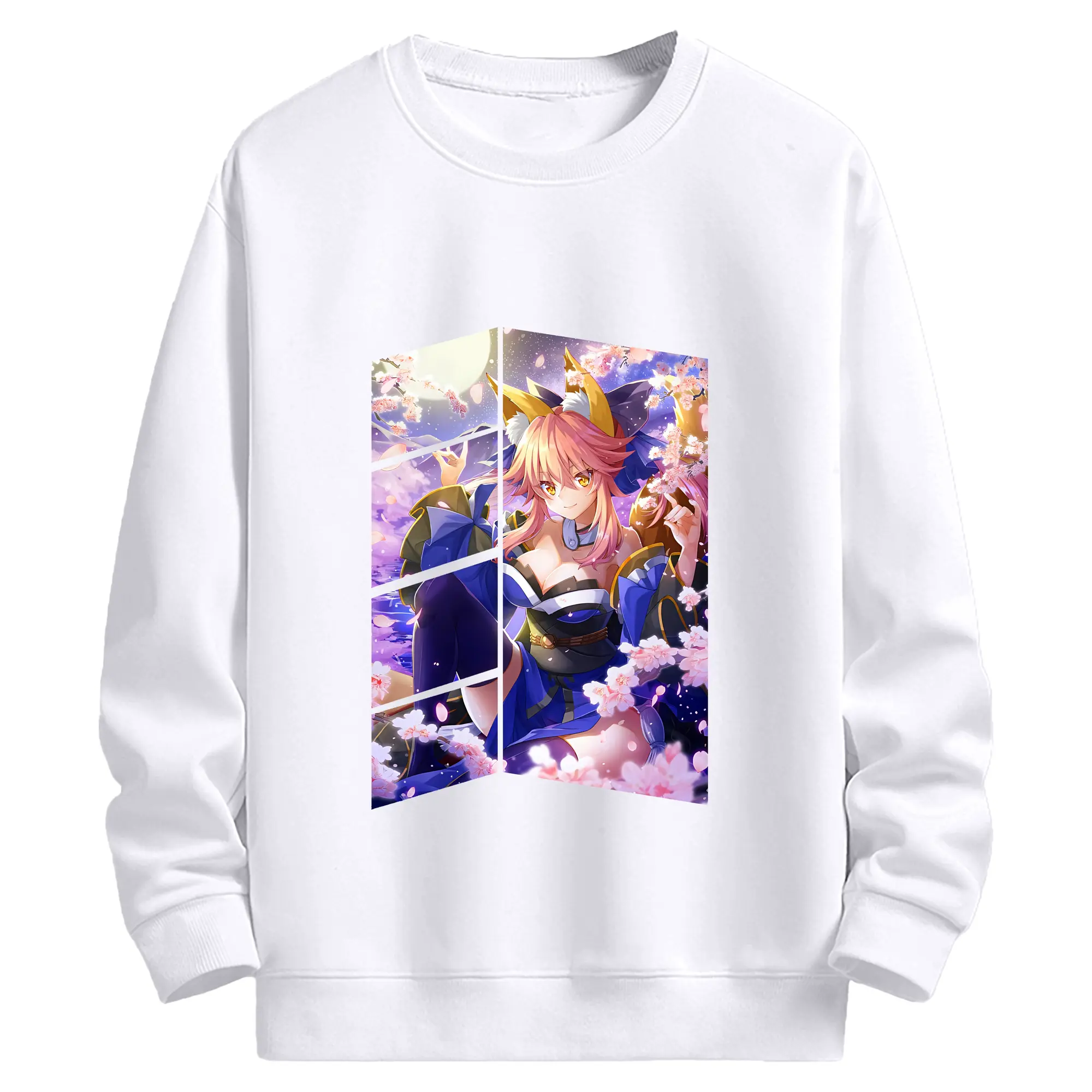 FGO グッズ,玉藻の前 - 高品質 クルーネック スウェット ・ コットン59％ ポリエステル41％ ・ ユニセックス 長袖 トレーナー ・ カジュアル デイリー スポーツ 散歩用