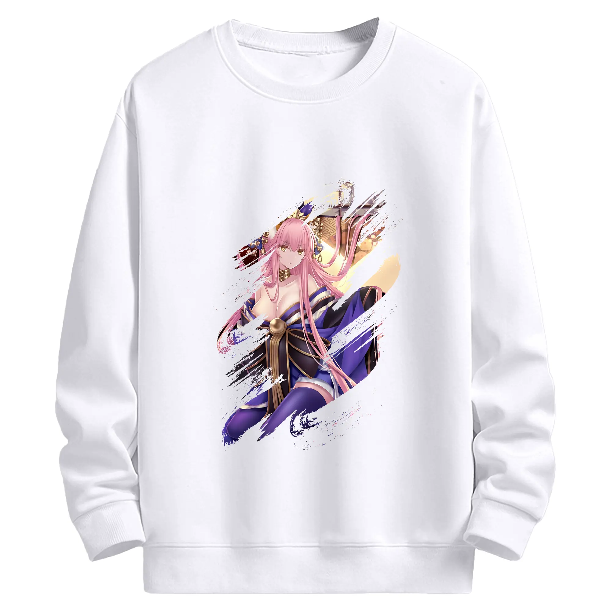 FGO グッズ,玉藻の前 - 高品質 クルーネック スウェット ・ コットン59％ ポリエステル41％ ・ ユニセックス 長袖 トレーナー ・ カジュアル デイリー スポーツ 散歩用