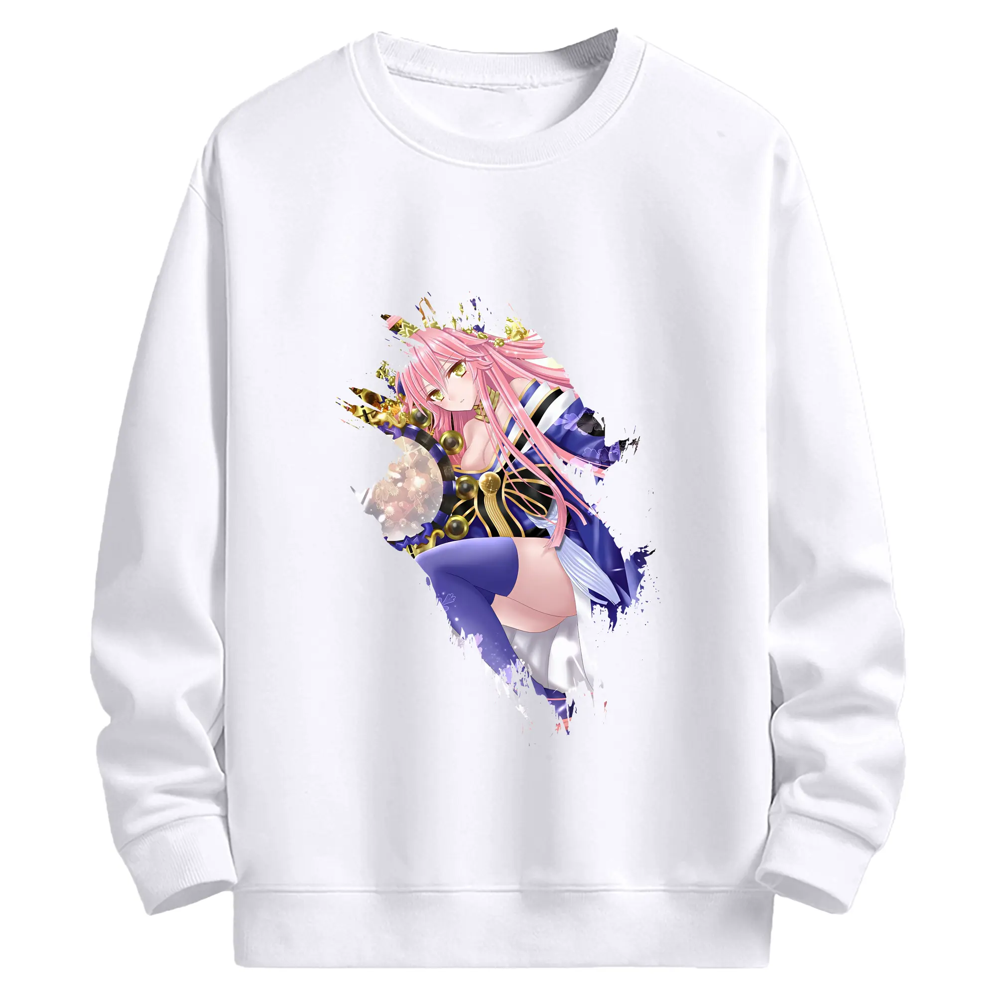 FGO グッズ,玉藻の前 - 高品質 クルーネック スウェット ・ コットン59％ ポリエステル41％ ・ ユニセックス 長袖 トレーナー ・ カジュアル デイリー スポーツ 散歩用