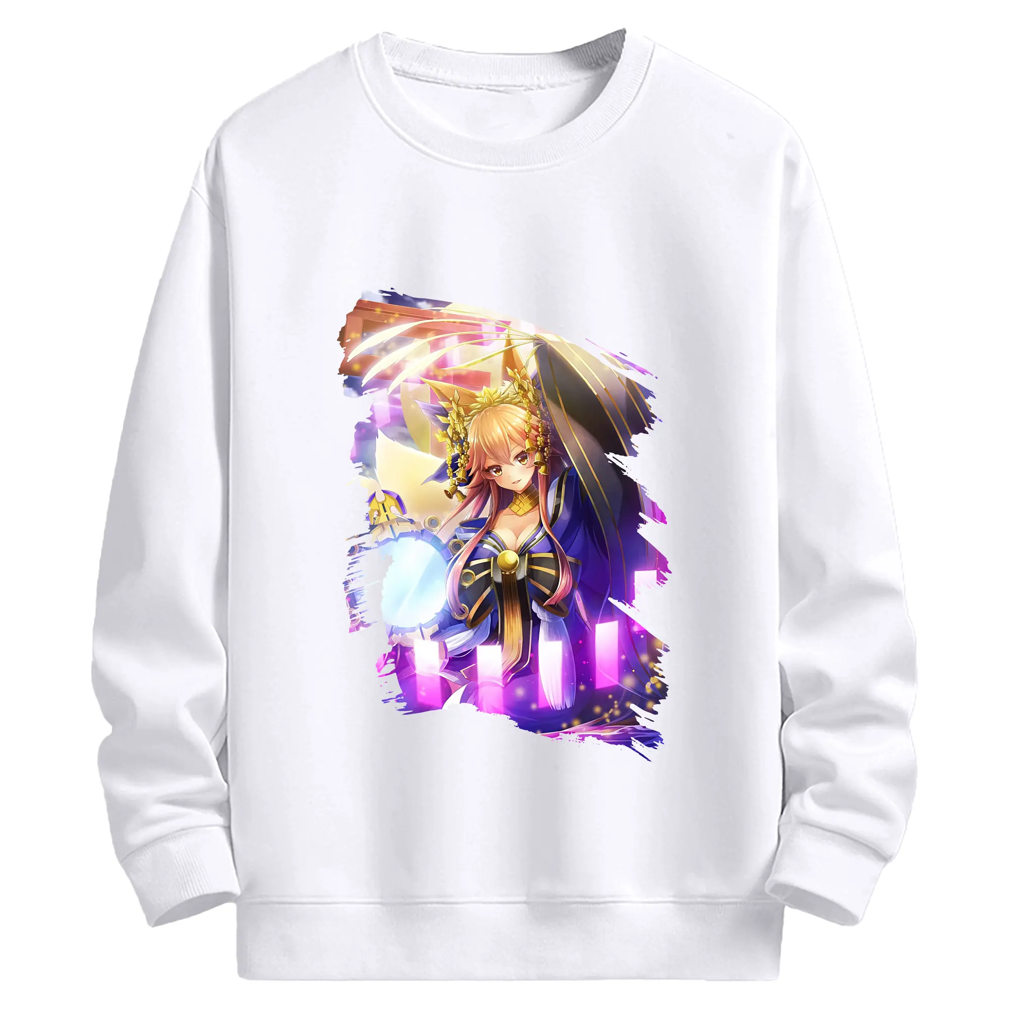 FGO グッズ,玉藻の前 - 高品質 クルーネック スウェット ・ コットン59％ ポリエステル41％ ・ ユニセックス 長袖 トレーナー ・ カジュアル デイリー スポーツ 散歩用