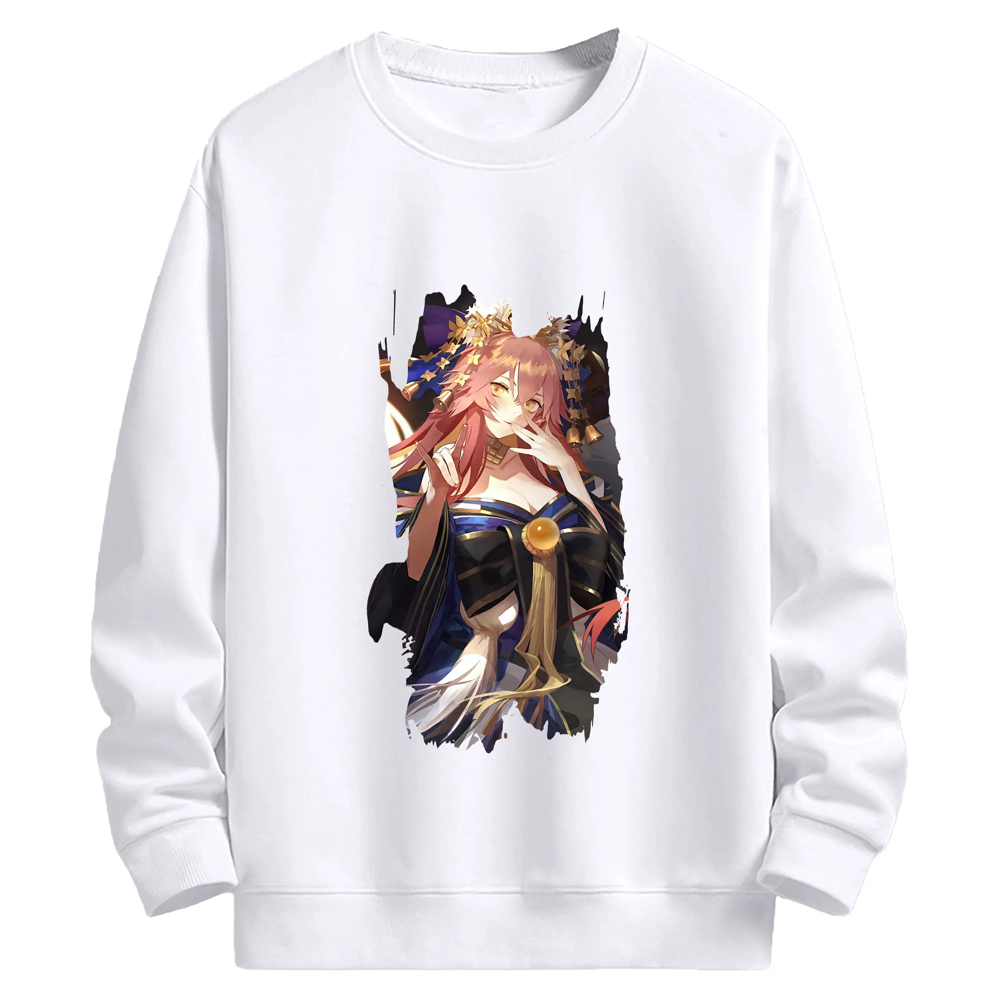 FGO グッズ,玉藻の前 - 高品質 クルーネック スウェット ・ コットン59％ ポリエステル41％ ・ ユニセックス 長袖 トレーナー ・ カジュアル デイリー スポーツ 散歩用