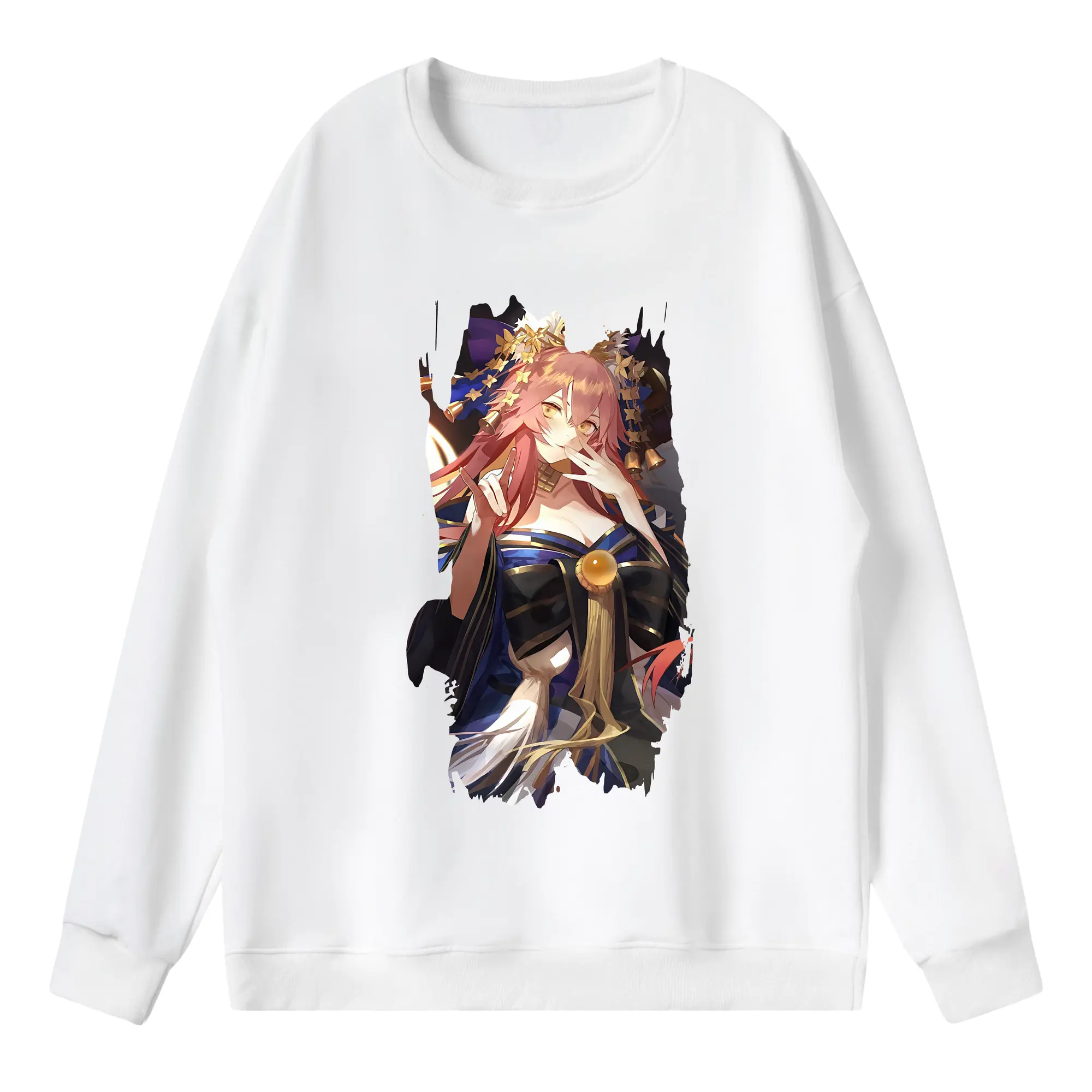 FGO グッズ,玉藻の前 - 薄手 クルーネック スウェット 裏毛260g · ポリエステル 春秋向け カジュアル 男女兼用 · トレーナー デイリー スポーツ 散歩に最適