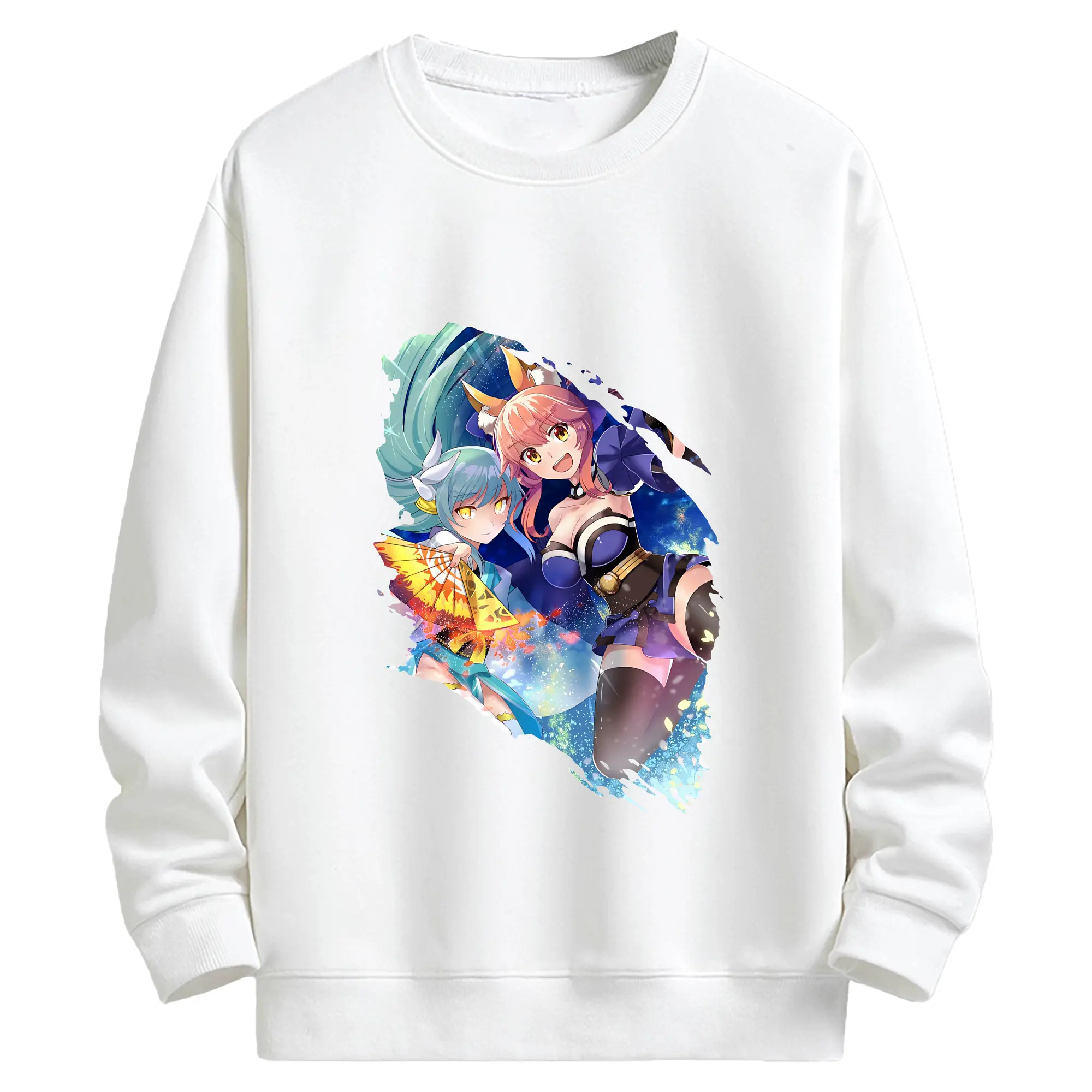 FGO グッズ,玉藻の前 - キッズ クルーネックスウェットシャツ ・ フロントプリント ・ 綿80％ ポリエステル20％ ・ 快適 通学 スポーツ 日常使い お散歩用