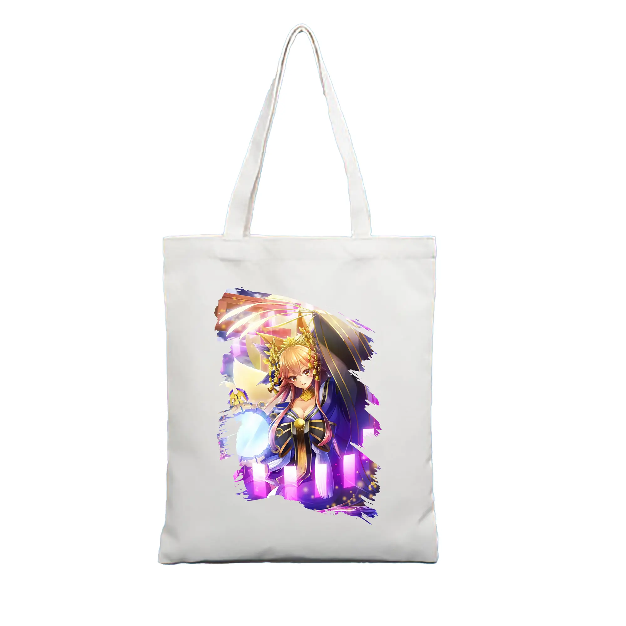 FGO グッズ,玉藻の前 - 縦型キャンバス手提げバッグ（トートバッグ） ・ キャンバス素材 ・ ショッピング用 ・ 軽量 丈夫 お手入れ簡単