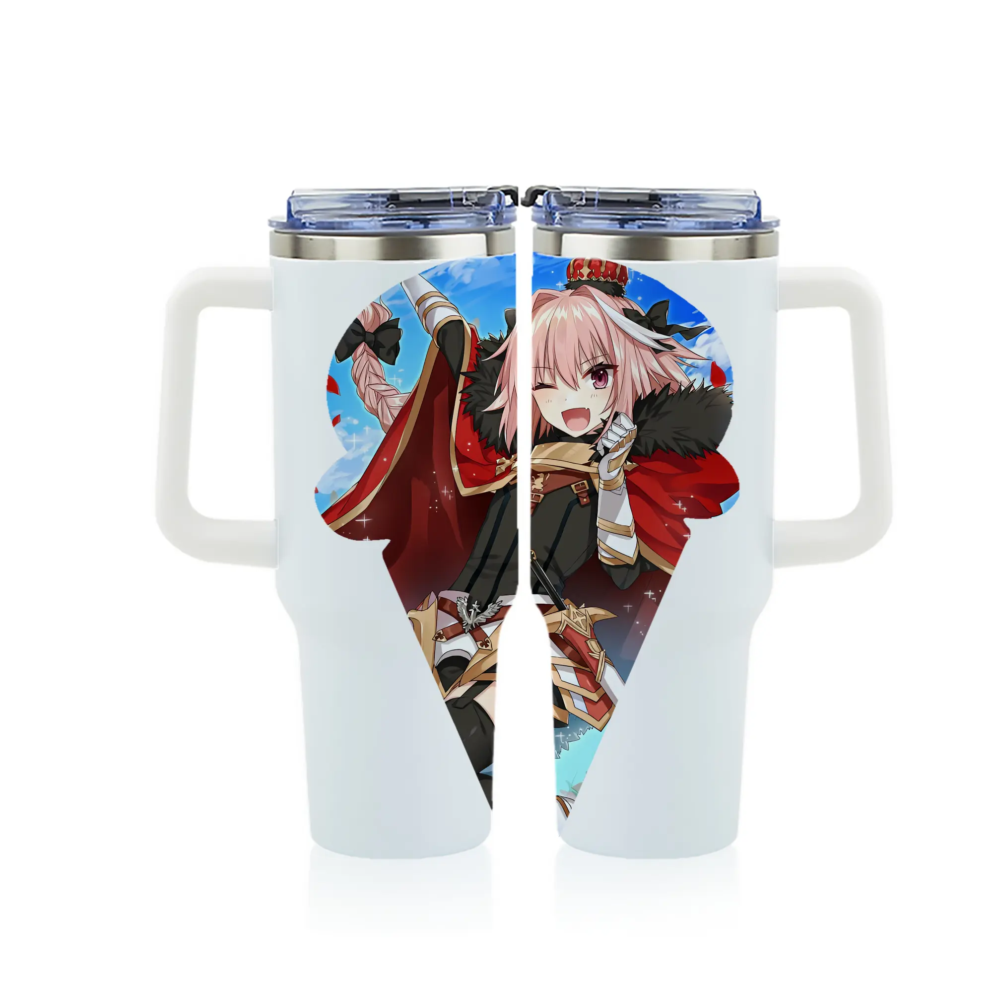 FGO グッズ,アストルフォ - 1200mL フルプリント車用タンブラー ・ 304ステンレス 内側 ・ 201ステンレス 外側 ・ 保温 保冷 ・ 通勤 ドライブ アウトドア用