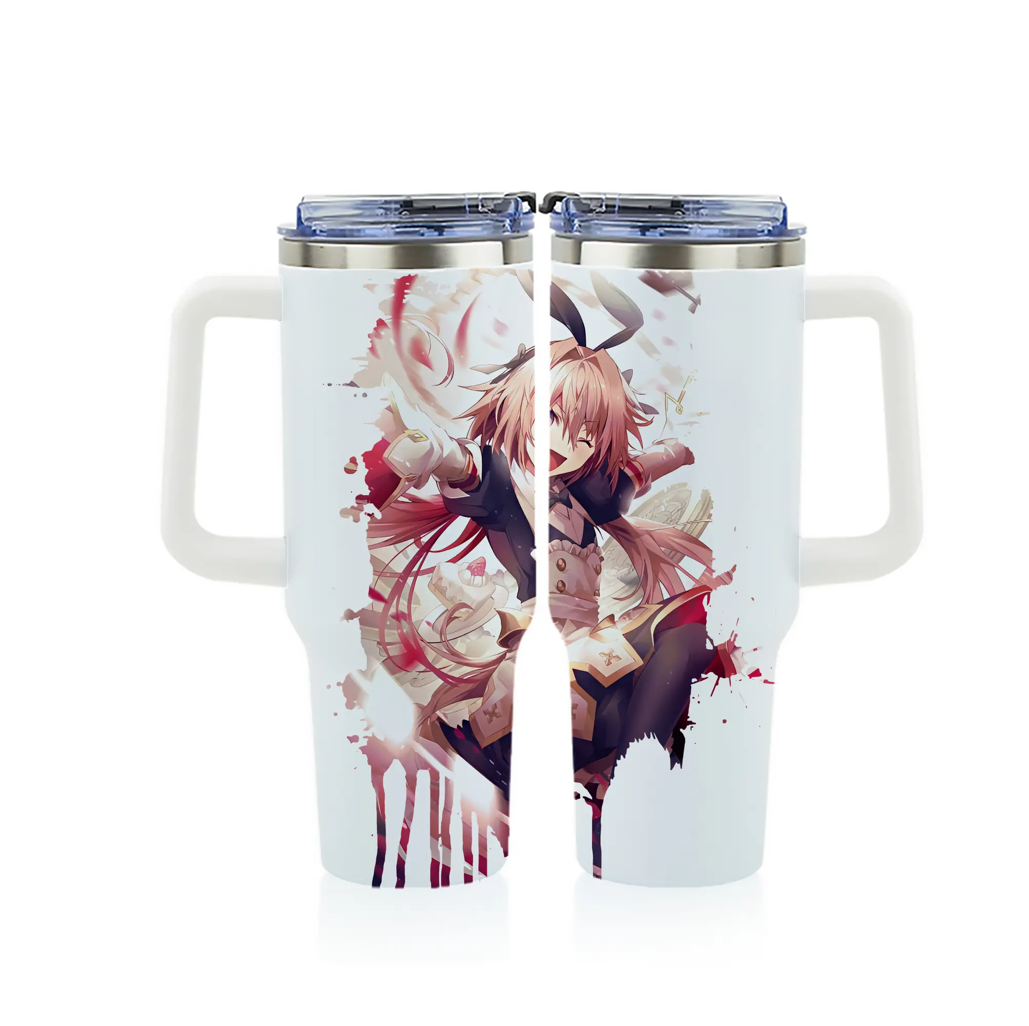 FGO グッズ,アストルフォ - 1200mL フルプリント車用タンブラー ・ 304ステンレス 内側 ・ 201ステンレス 外側 ・ 保温 保冷 ・ 通勤 ドライブ アウトドア用