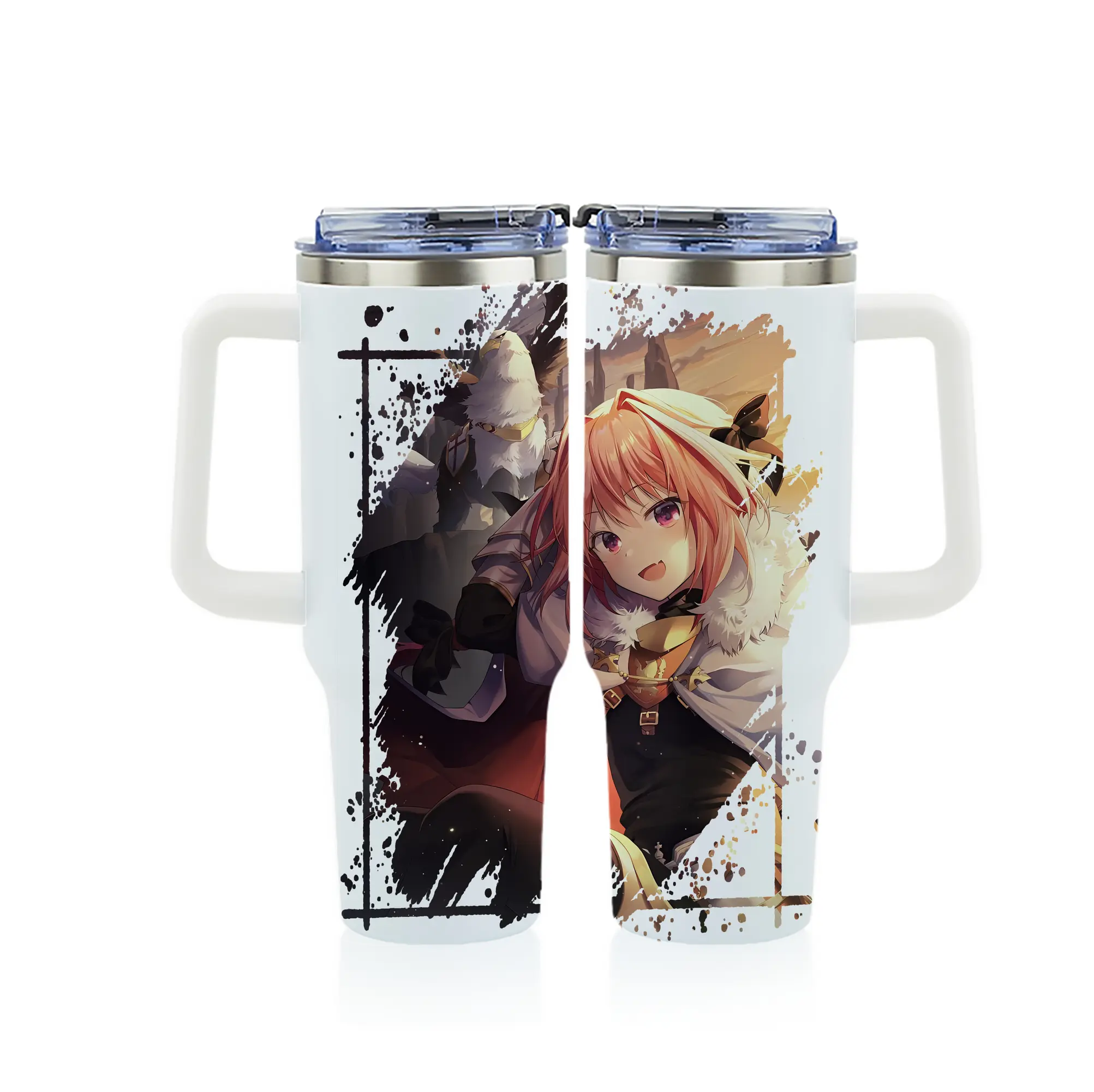 FGO グッズ,アストルフォ - 1200mL フルプリント車用タンブラー ・ 304ステンレス 内側 ・ 201ステンレス 外側 ・ 保温 保冷 ・ 通勤 ドライブ アウトドア用