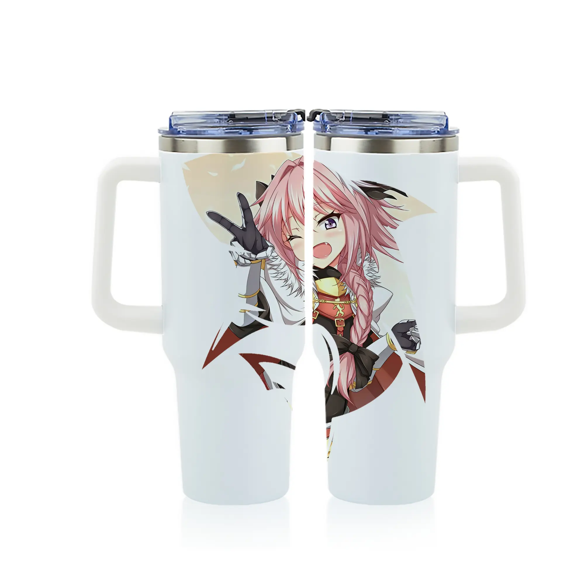 FGO グッズ,アストルフォ - 1200mL フルプリント車用タンブラー ・ 304ステンレス 内側 ・ 201ステンレス 外側 ・ 保温 保冷 ・ 通勤 ドライブ アウトドア用