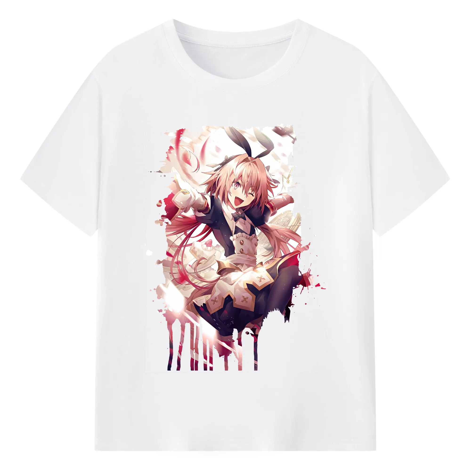 FGO グッズ,アストルフォ - 綿100％ 半袖Tシャツ ・ フロントプリント ・ 快適 通気性 ・ 日常使い 散歩 スポーツ用