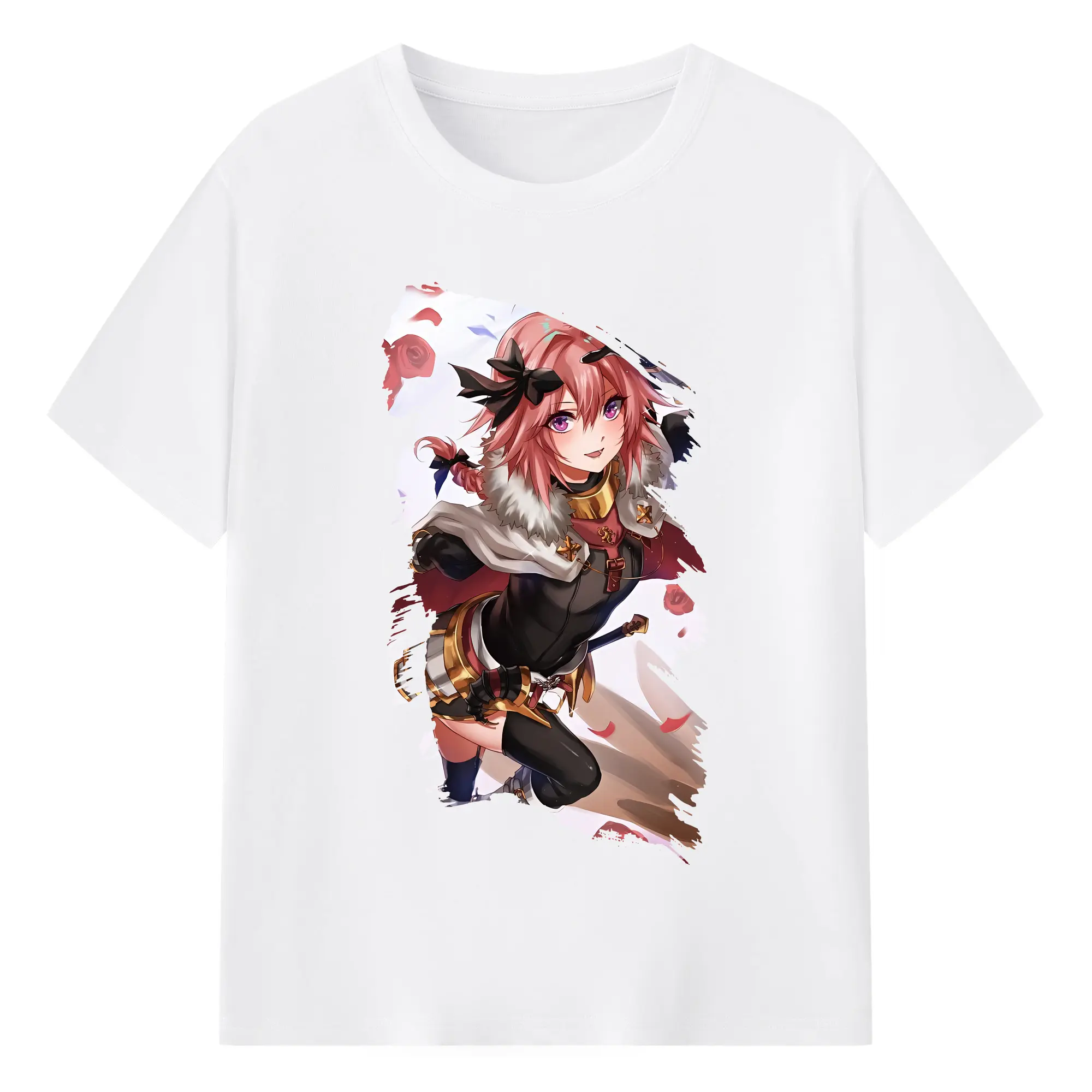 FGO グッズ,アストルフォ - 綿100％ 半袖Tシャツ ・ フロントプリント ・ 快適 通気性 ・ 日常使い 散歩 スポーツ用