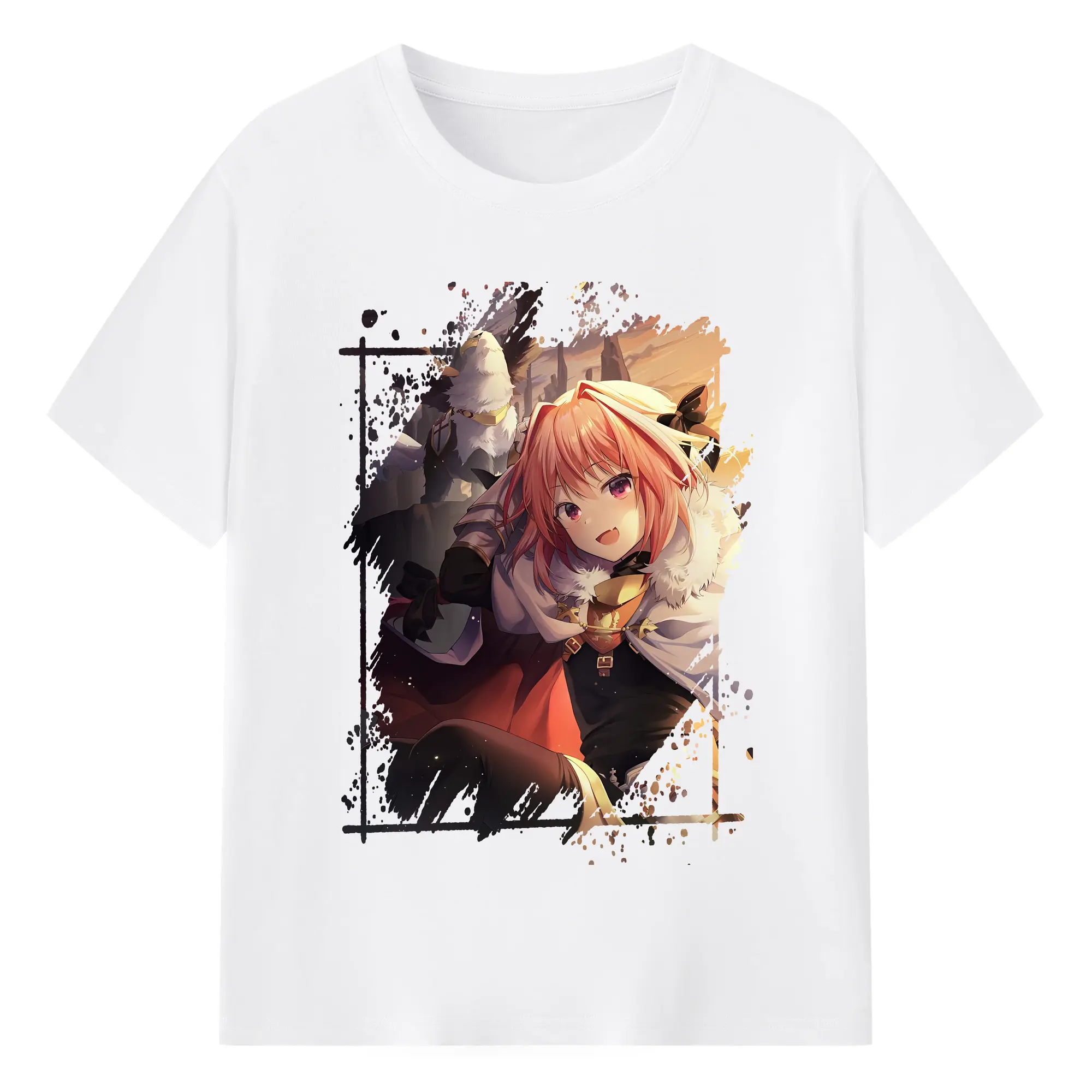 FGO グッズ,アストルフォ - 綿100％ 半袖Tシャツ ・ フロントプリント ・ 快適 通気性 ・ 日常使い 散歩 スポーツ用