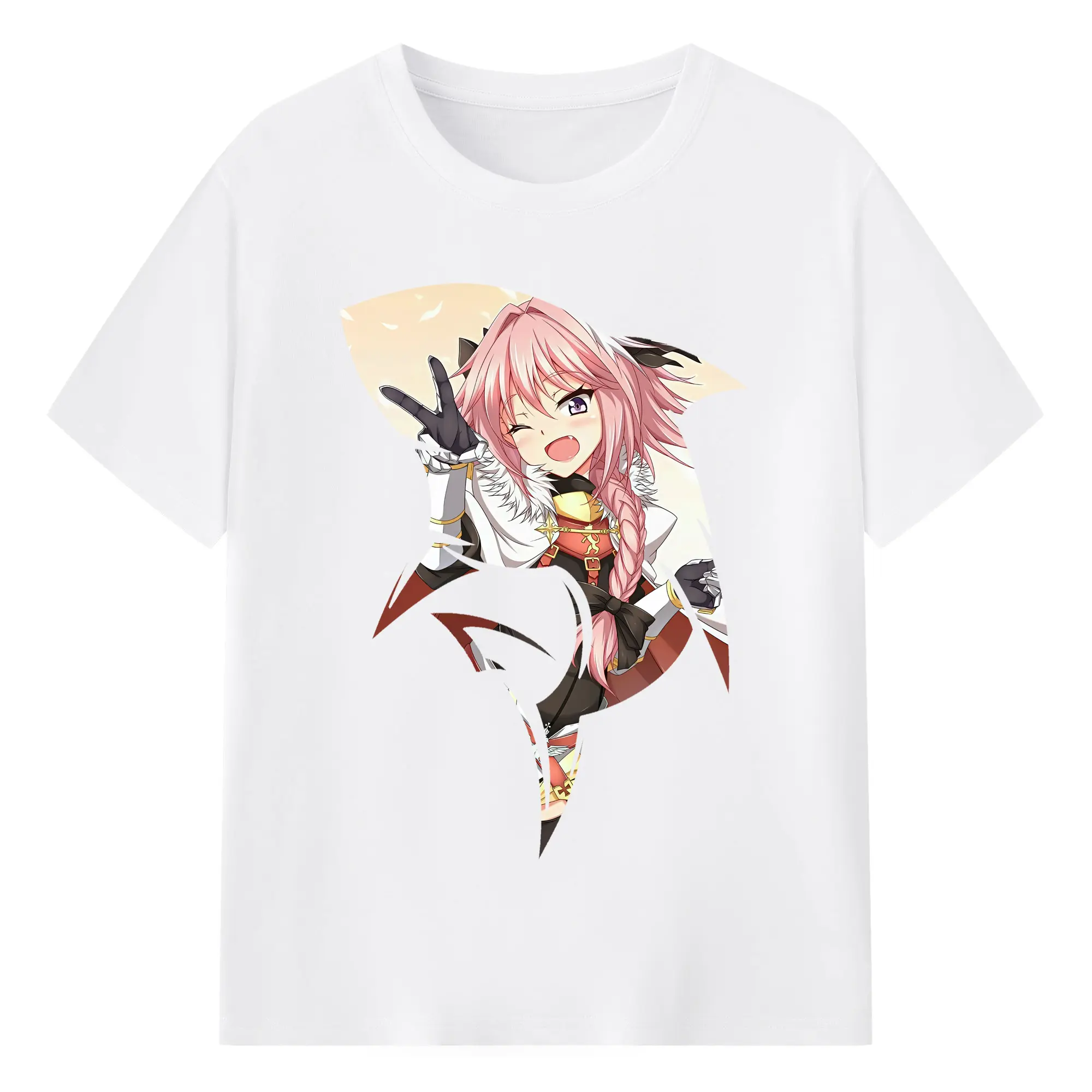FGO グッズ,アストルフォ - 綿100％ 半袖Tシャツ ・ フロントプリント ・ 快適 通気性 ・ 日常使い 散歩 スポーツ用