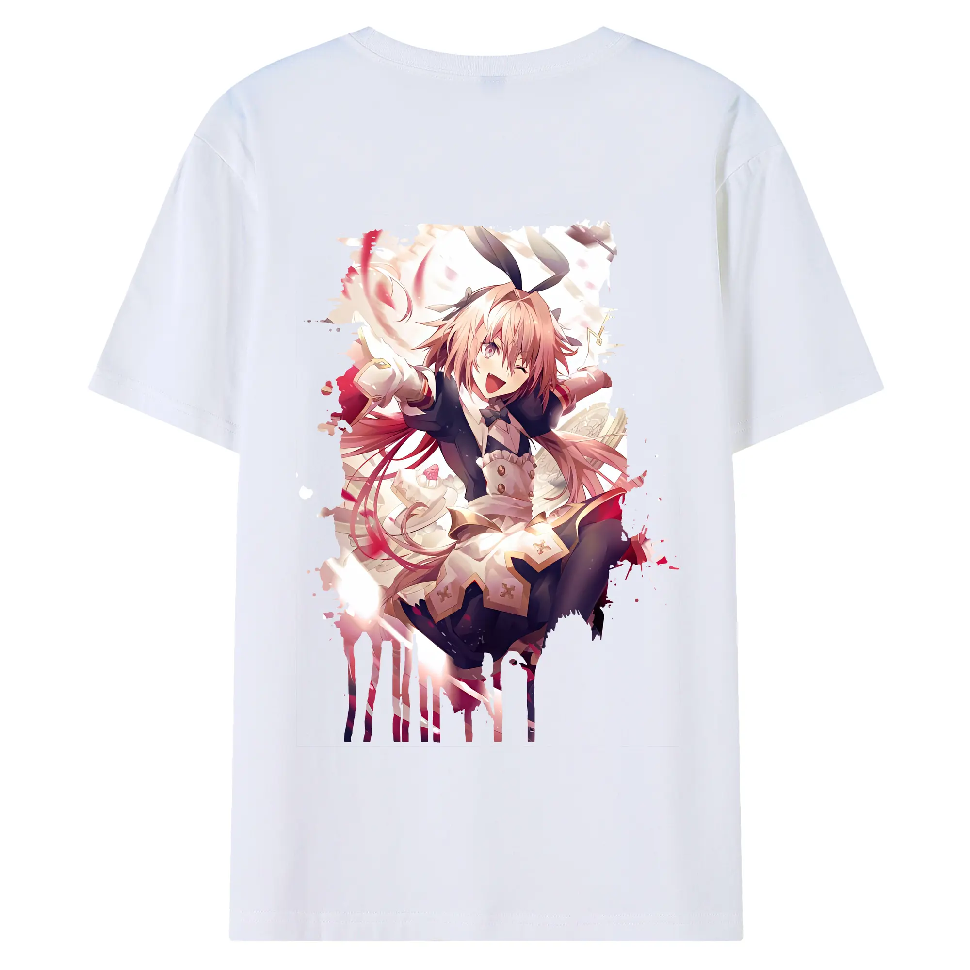 FGO グッズ,アストルフォ - 綿100％ 半袖Tシャツ ・ バックプリント ・ 快適 通気性 ・ 日常使い 散歩 スポーツ用