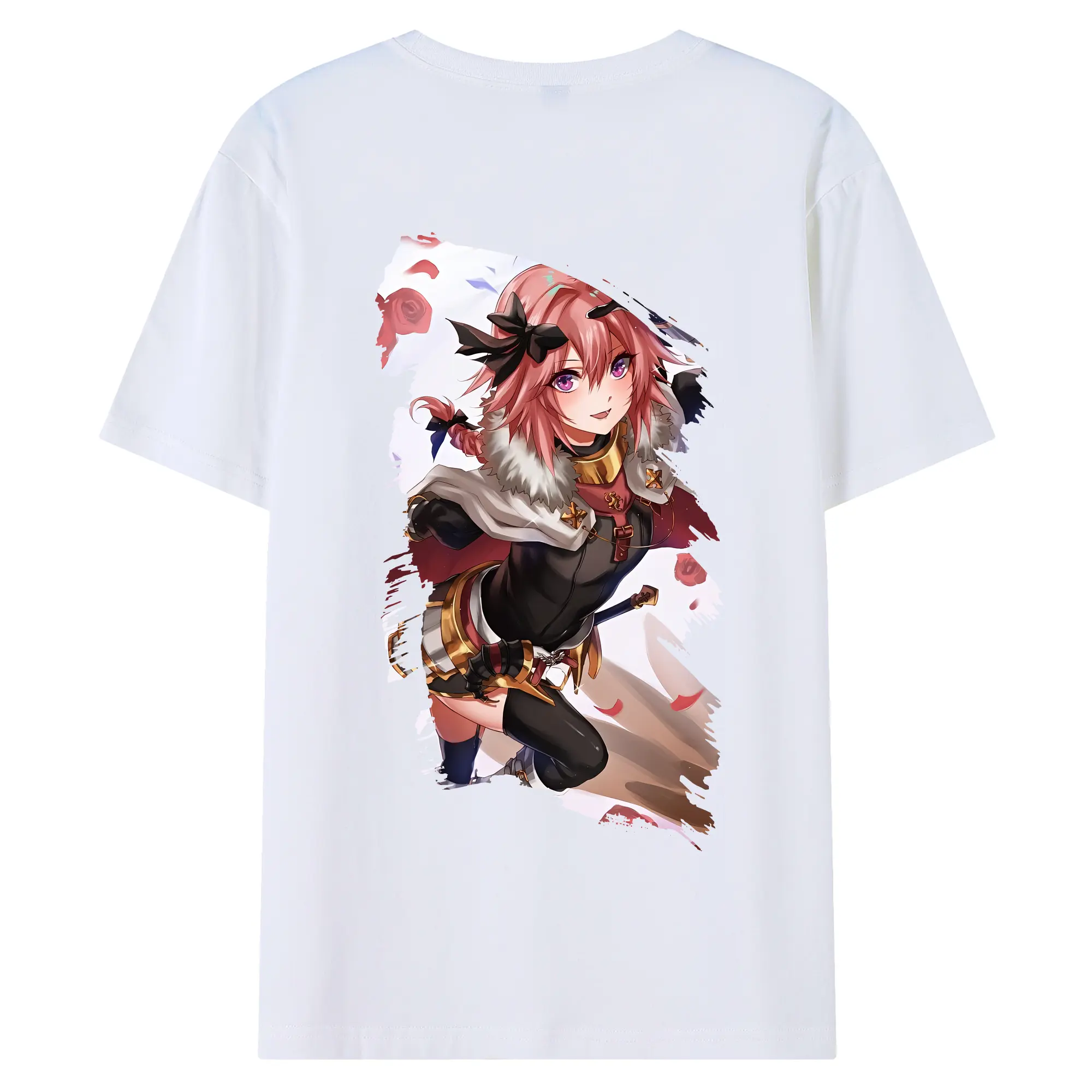 FGO グッズ,アストルフォ - 綿100％ 半袖Tシャツ ・ バックプリント ・ 快適 通気性 ・ 日常使い 散歩 スポーツ用