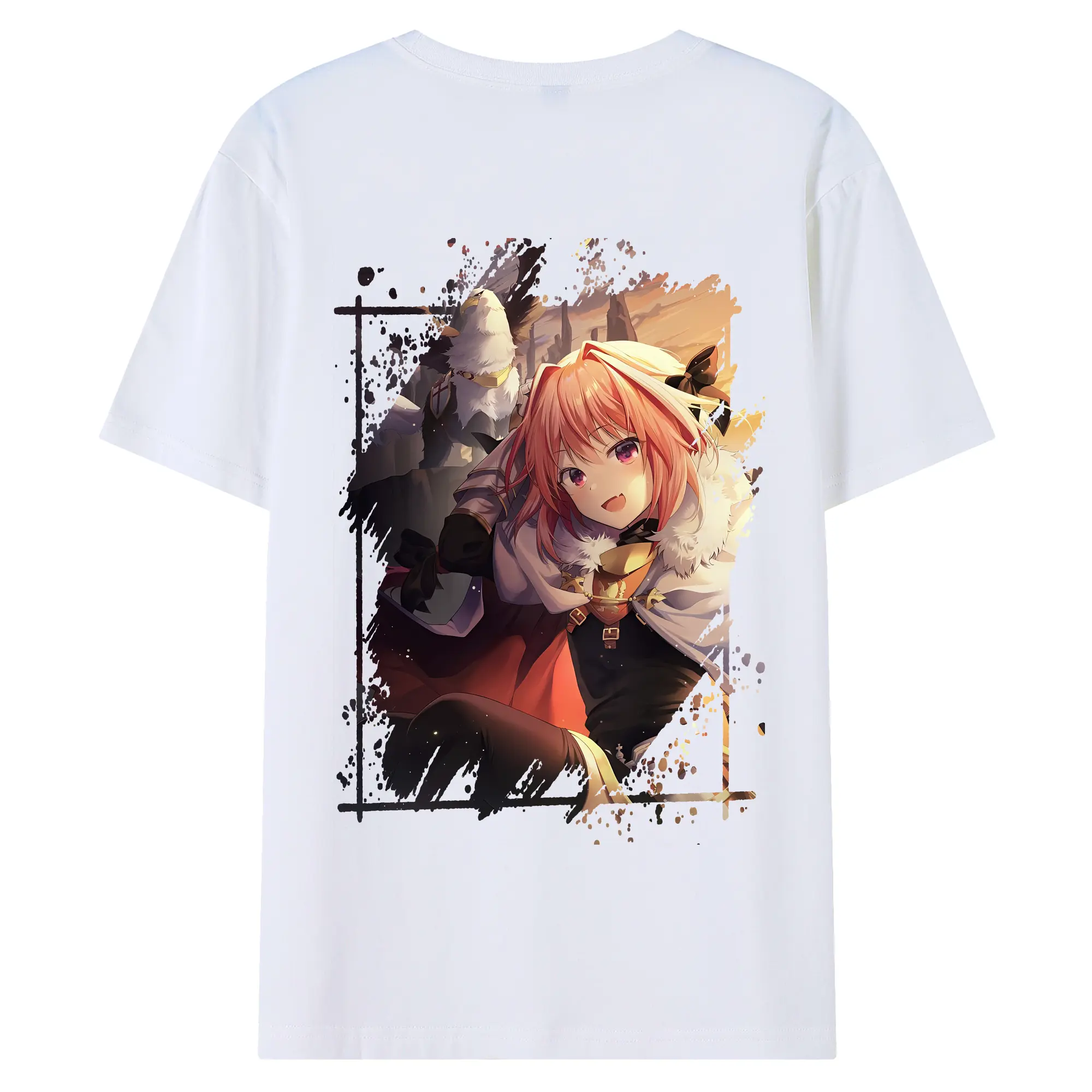 FGO グッズ,アストルフォ - 綿100％ 半袖Tシャツ ・ バックプリント ・ 快適 通気性 ・ 日常使い 散歩 スポーツ用