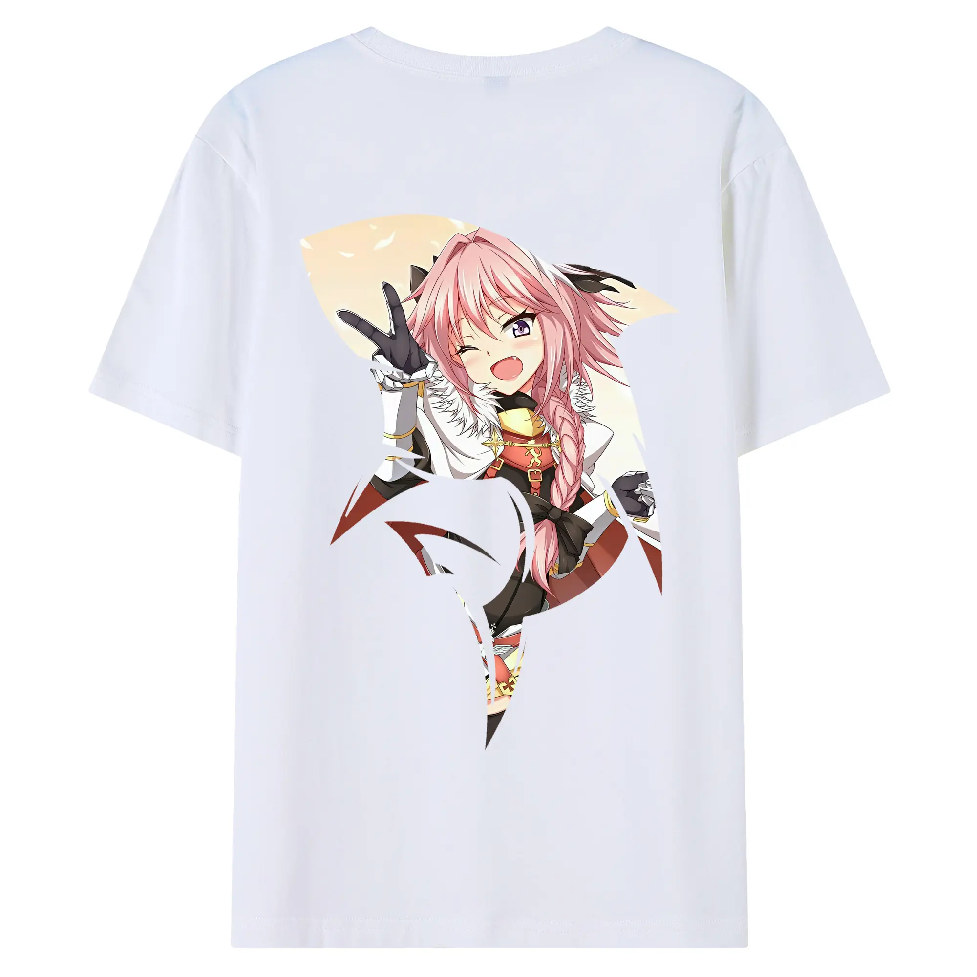 FGO グッズ,アストルフォ - 綿100％ 半袖Tシャツ ・ バックプリント ・ 快適 通気性 ・ 日常使い 散歩 スポーツ用
