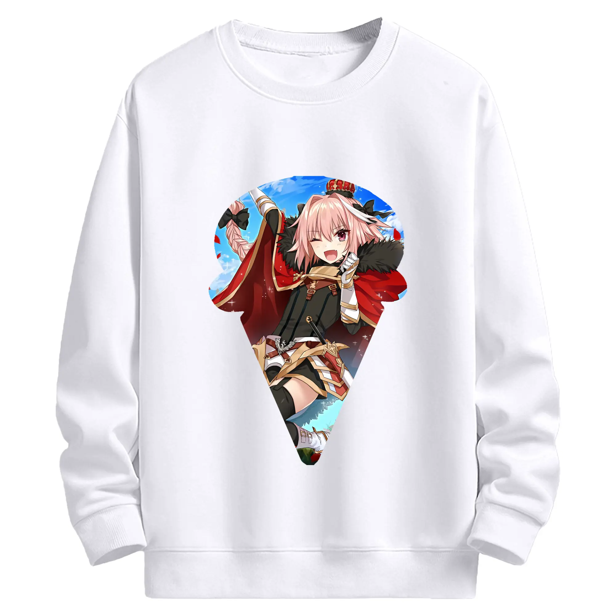 FGO グッズ,アストルフォ - 高品質 クルーネック スウェット ・ コットン59％ ポリエステル41％ ・ ユニセックス 長袖 トレーナー ・ カジュアル デイリー スポーツ 散歩用