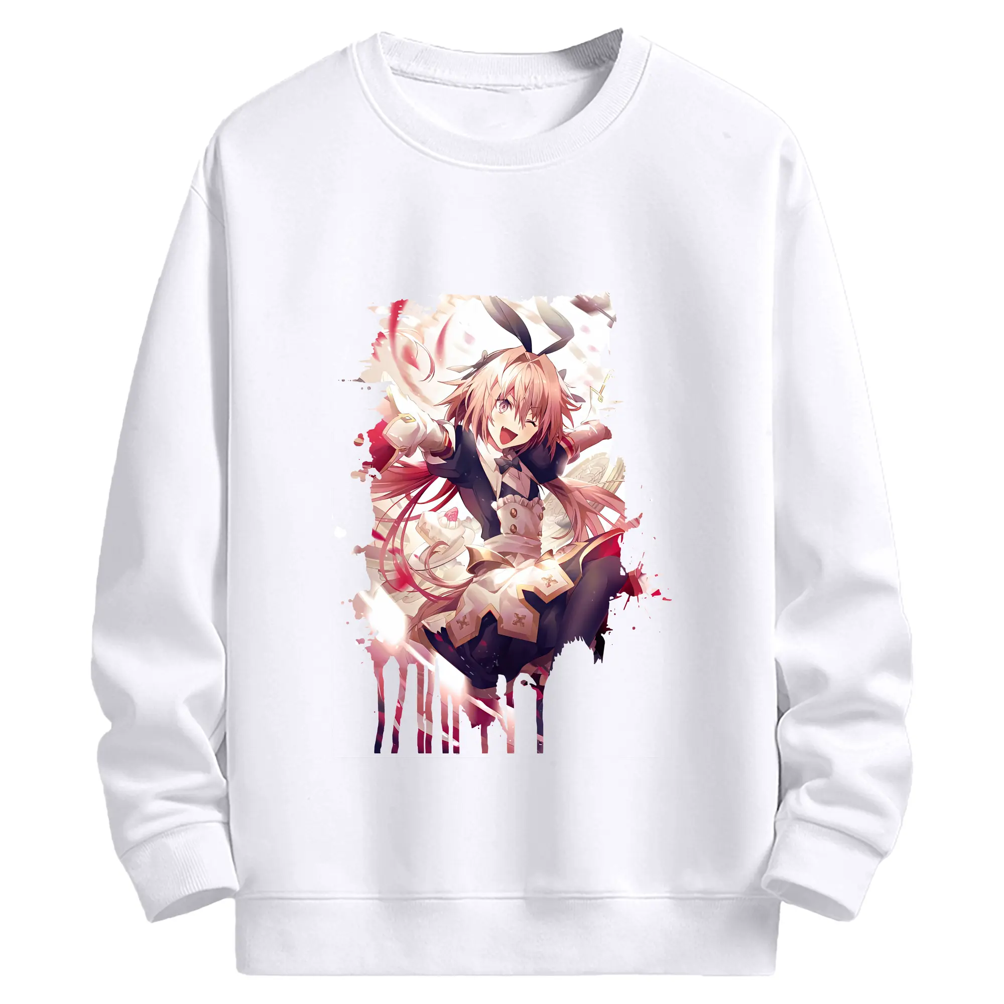 FGO グッズ,アストルフォ - 高品質 クルーネック スウェット ・ コットン59％ ポリエステル41％ ・ ユニセックス 長袖 トレーナー ・ カジュアル デイリー スポーツ 散歩用