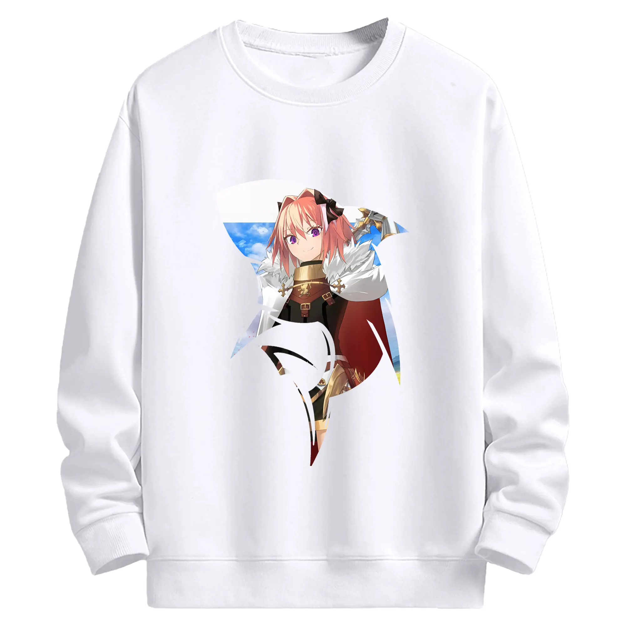 FGO グッズ,アストルフォ - 高品質 クルーネック スウェット ・ コットン59％ ポリエステル41％ ・ ユニセックス 長袖 トレーナー ・ カジュアル デイリー スポーツ 散歩用