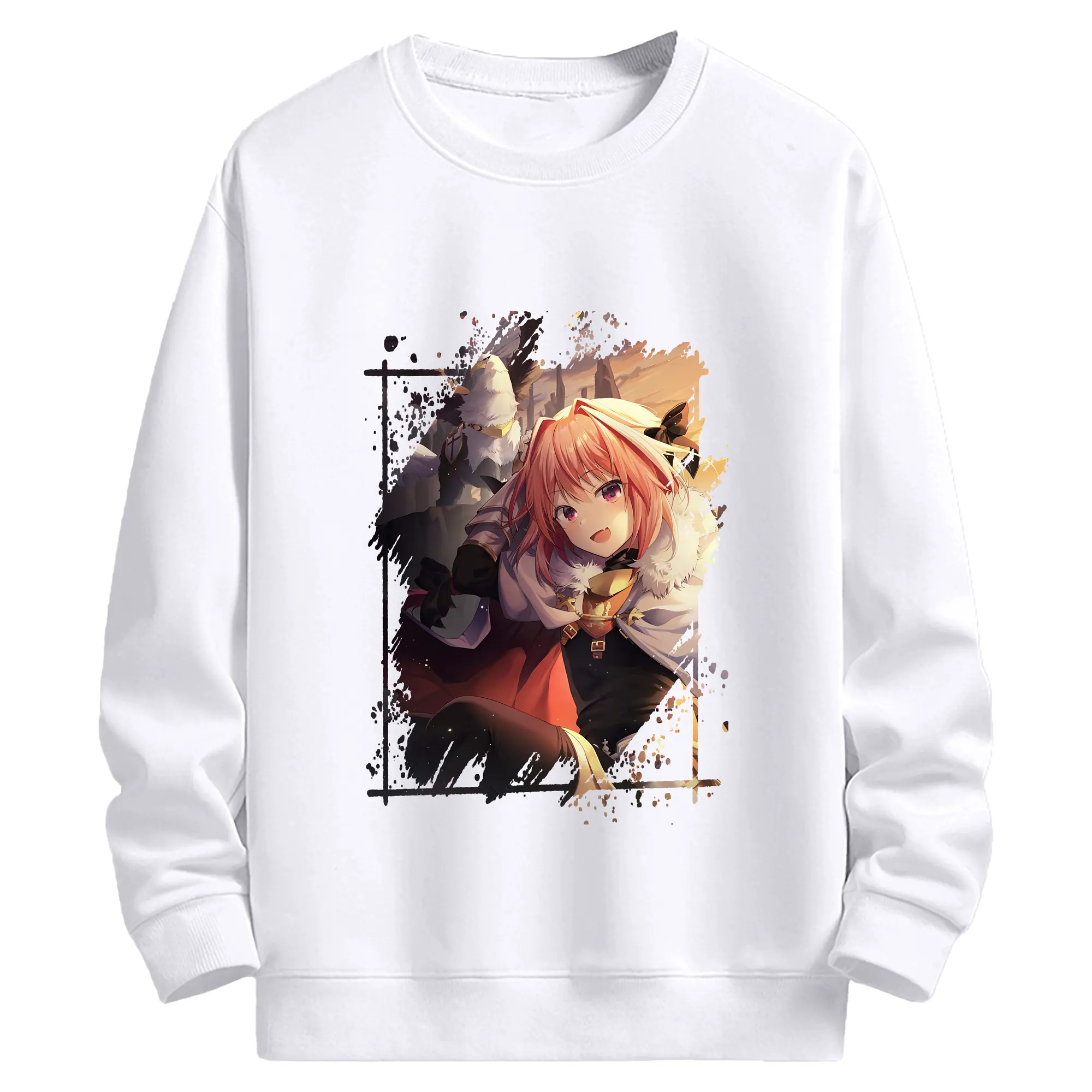 FGO グッズ,アストルフォ - 高品質 クルーネック スウェット ・ コットン59％ ポリエステル41％ ・ ユニセックス 長袖 トレーナー ・ カジュアル デイリー スポーツ 散歩用