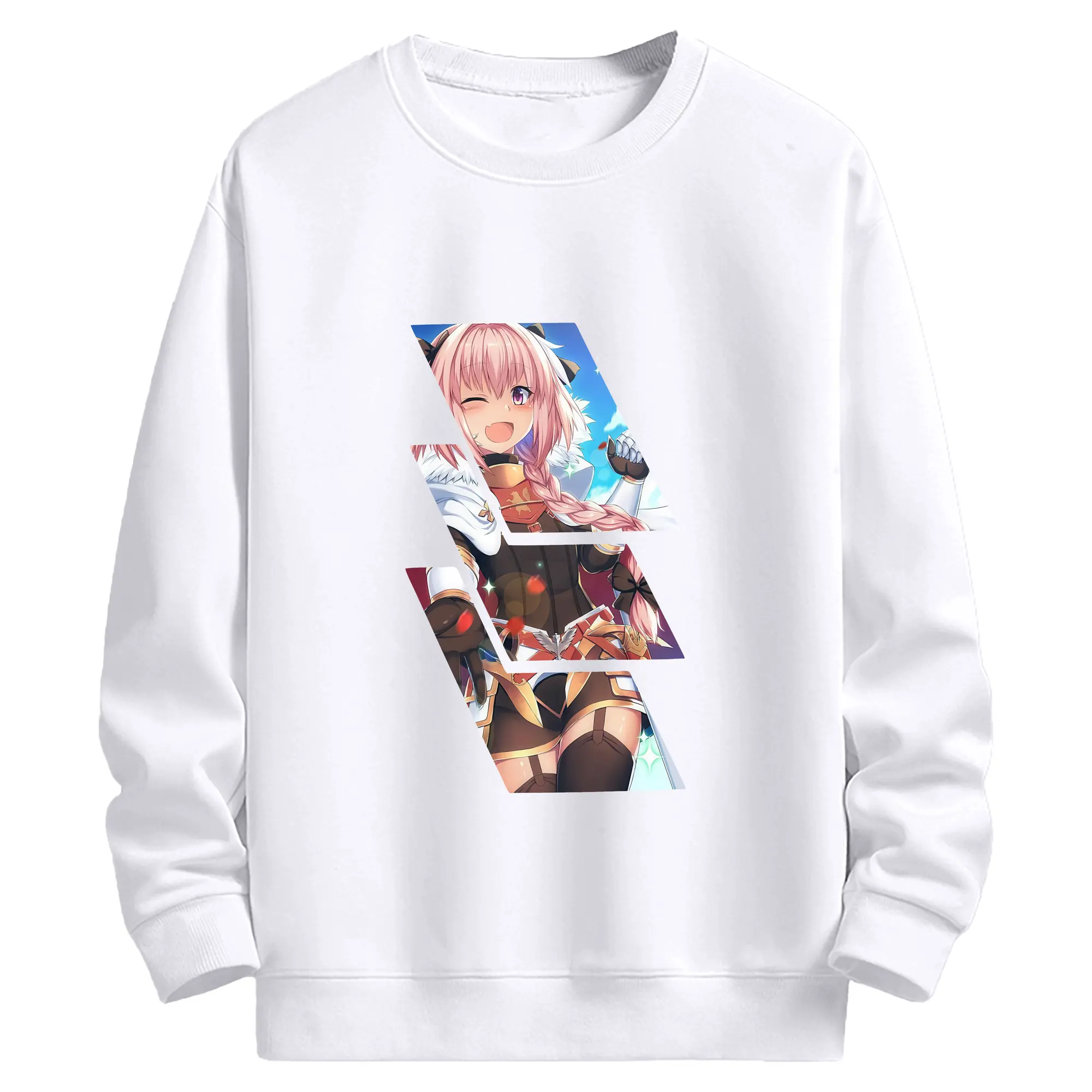 FGO グッズ,アストルフォ - 高品質 クルーネック スウェット ・ コットン59％ ポリエステル41％ ・ ユニセックス 長袖 トレーナー ・ カジュアル デイリー スポーツ 散歩用