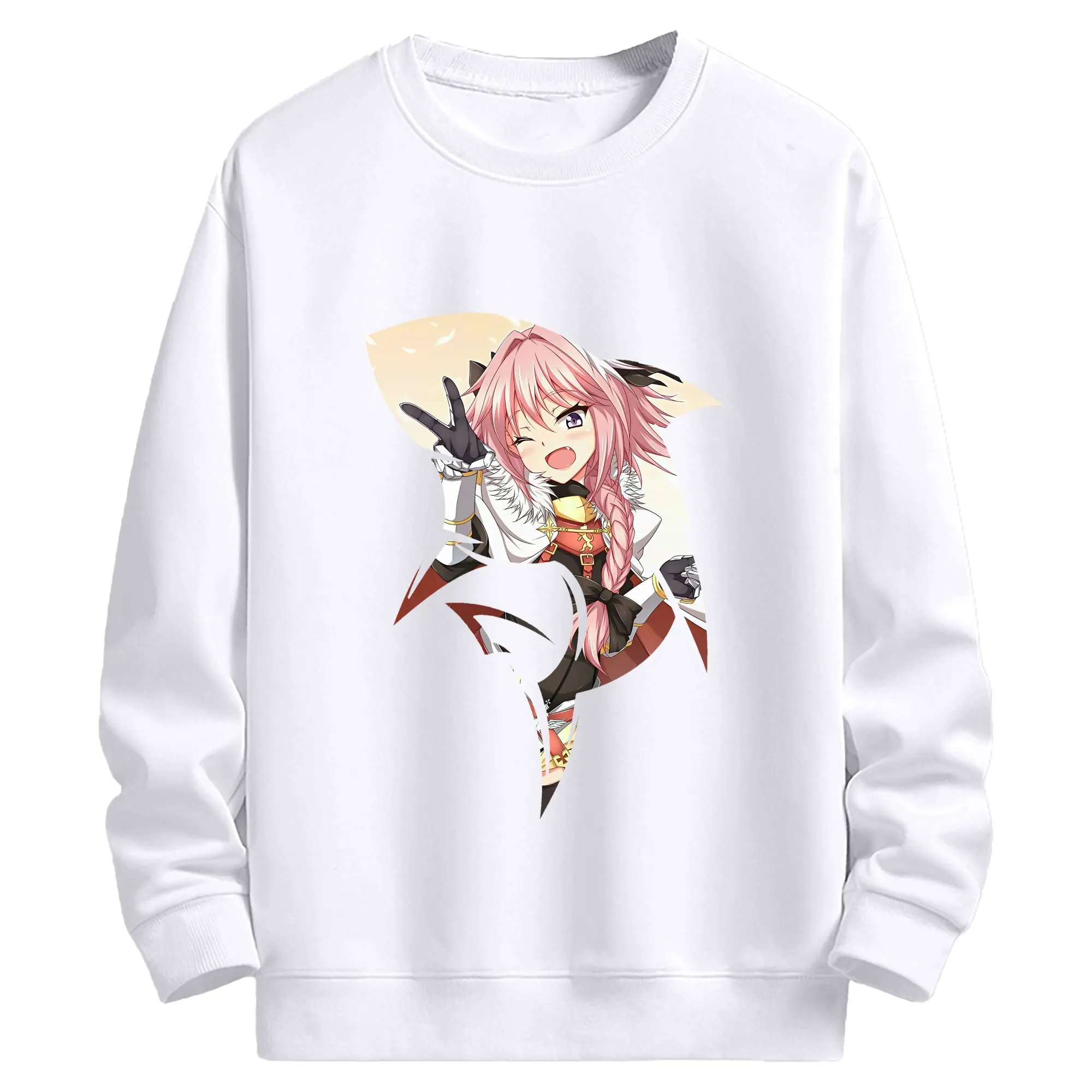 FGO グッズ,アストルフォ - 高品質 クルーネック スウェット ・ コットン59％ ポリエステル41％ ・ ユニセックス 長袖 トレーナー ・ カジュアル デイリー スポーツ 散歩用