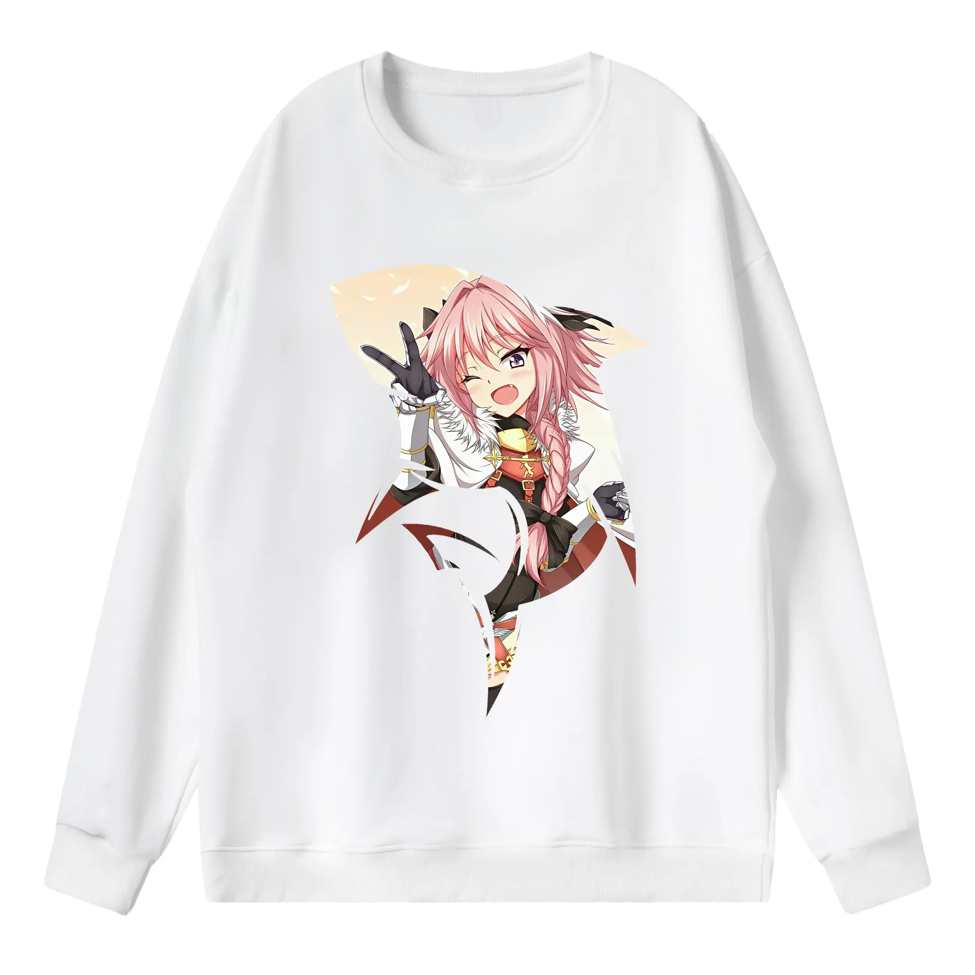 FGO グッズ,アストルフォ - 薄手 クルーネック スウェット 裏毛260g · ポリエステル 春秋向け カジュアル 男女兼用 · トレーナー デイリー スポーツ 散歩に最適