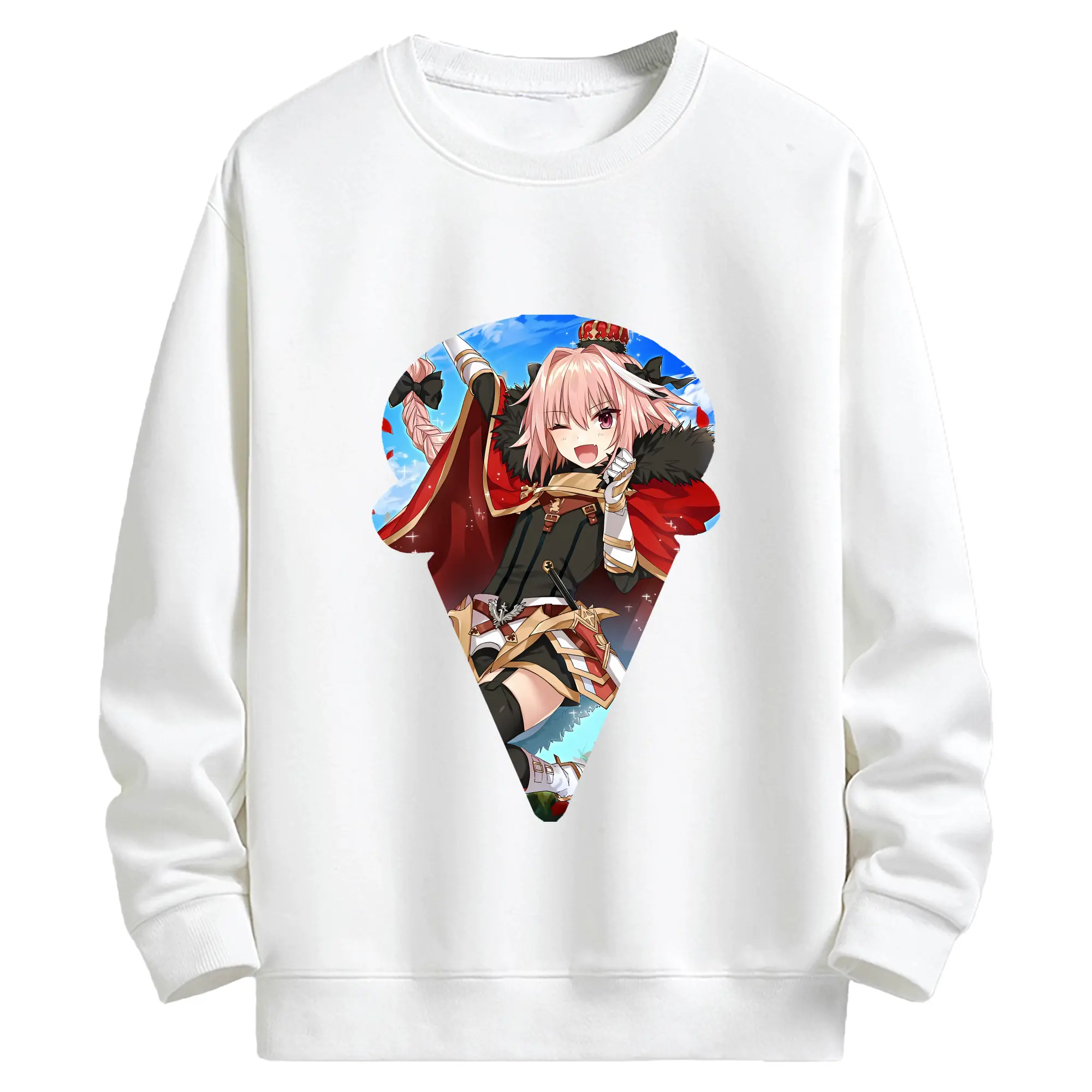 FGO グッズ,アストルフォ - キッズ クルーネックスウェットシャツ ・ フロントプリント ・ 綿80％ ポリエステル20％ ・ 快適 通学 スポーツ 日常使い お散歩用