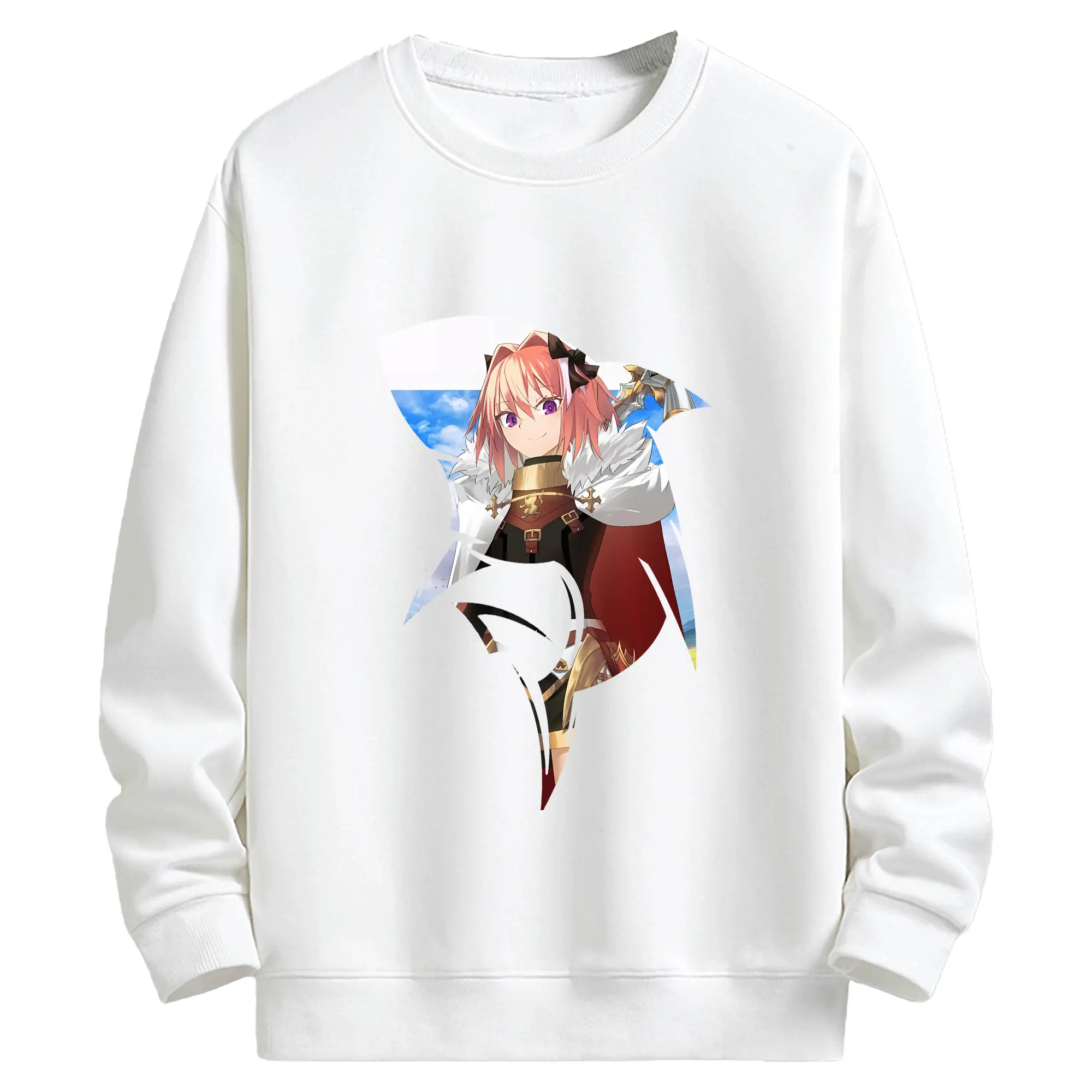 FGO グッズ,アストルフォ - キッズ クルーネックスウェットシャツ ・ フロントプリント ・ 綿80％ ポリエステル20％ ・ 快適 通学 スポーツ 日常使い お散歩用