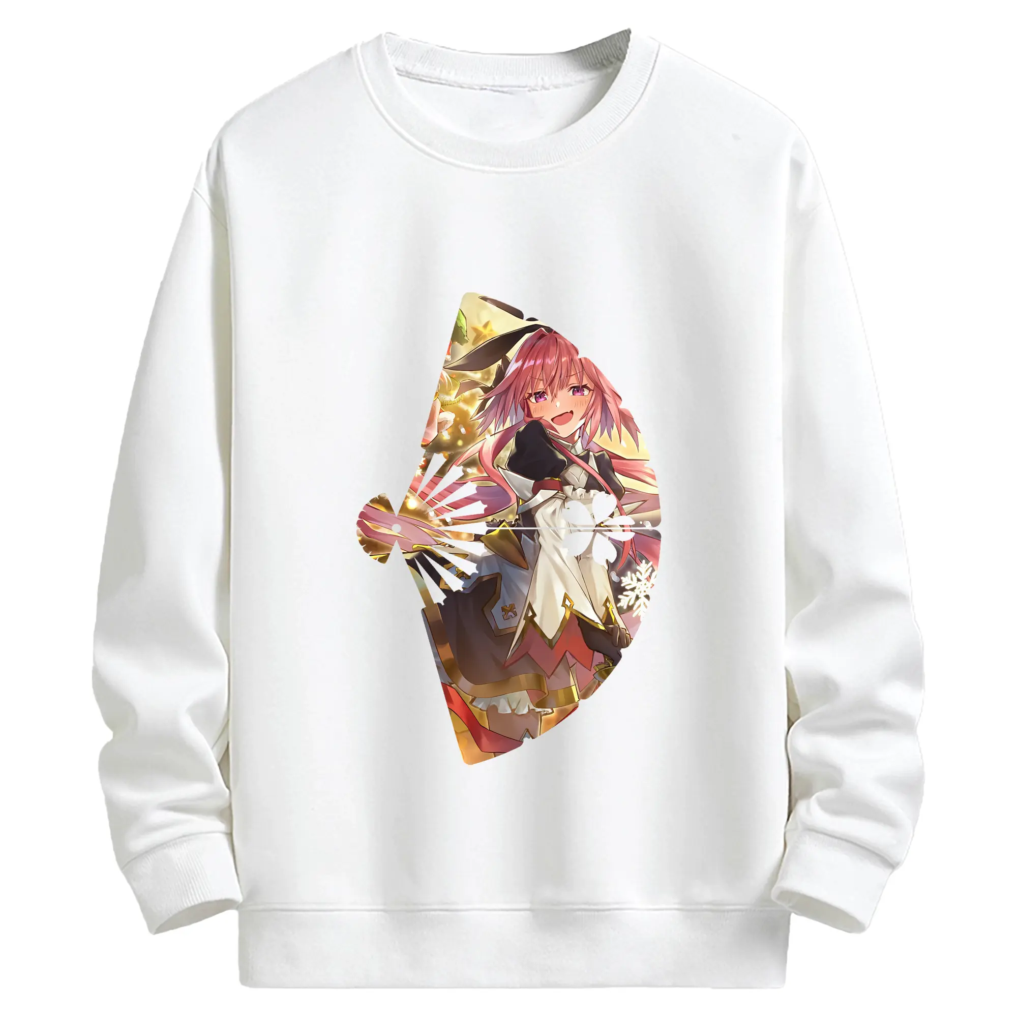 FGO グッズ,アストルフォ - キッズ クルーネックスウェットシャツ ・ フロントプリント ・ 綿80％ ポリエステル20％ ・ 快適 通学 スポーツ 日常使い お散歩用