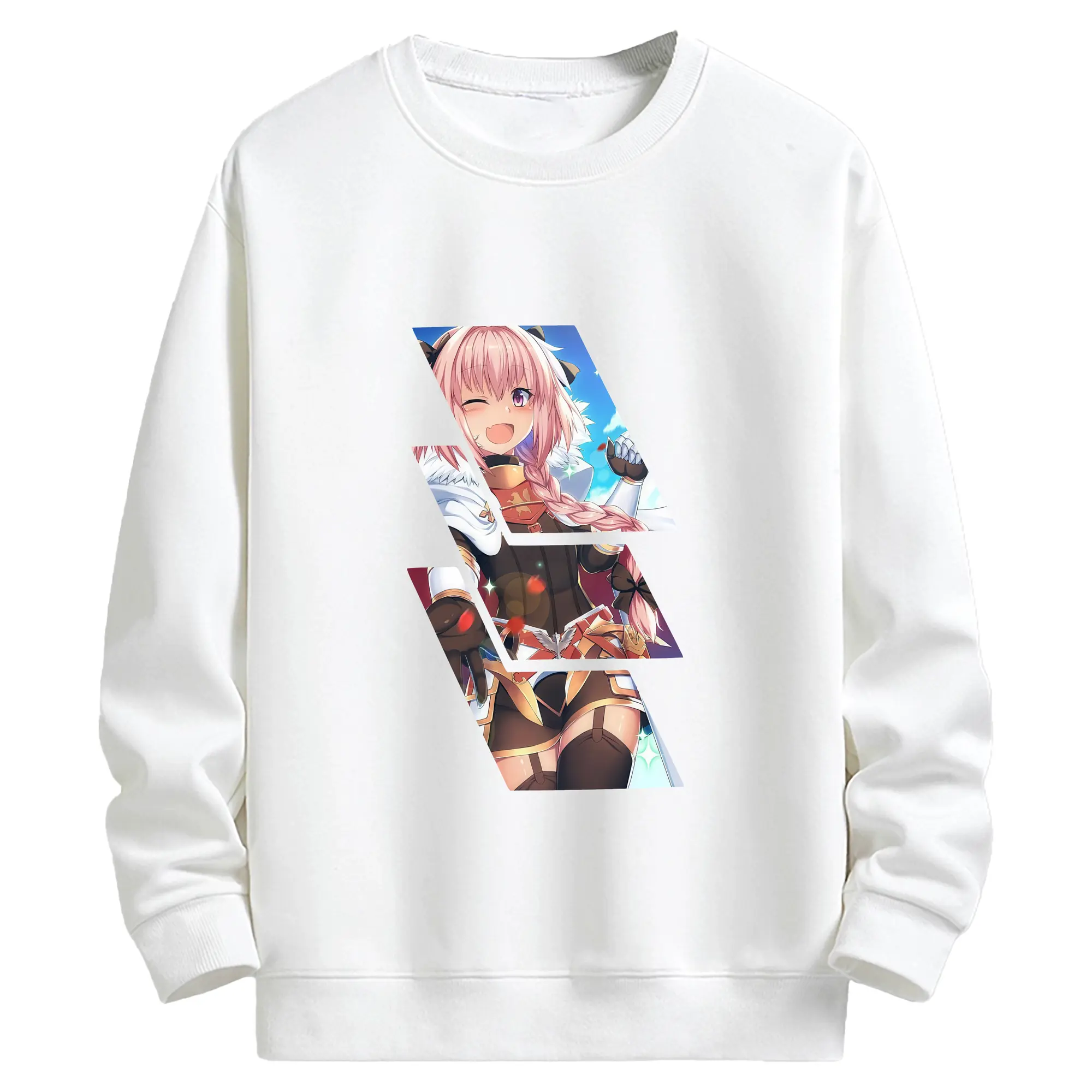 FGO グッズ,アストルフォ - キッズ クルーネックスウェットシャツ ・ フロントプリント ・ 綿80％ ポリエステル20％ ・ 快適 通学 スポーツ 日常使い お散歩用